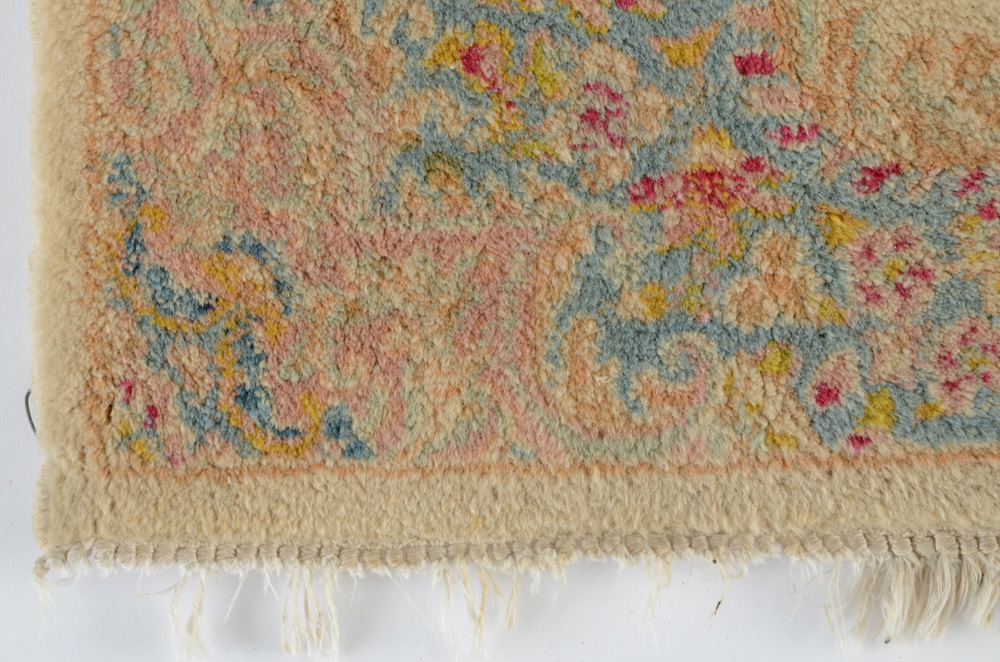 Persian Kerman Hand-Knotted Wool Accent Rug