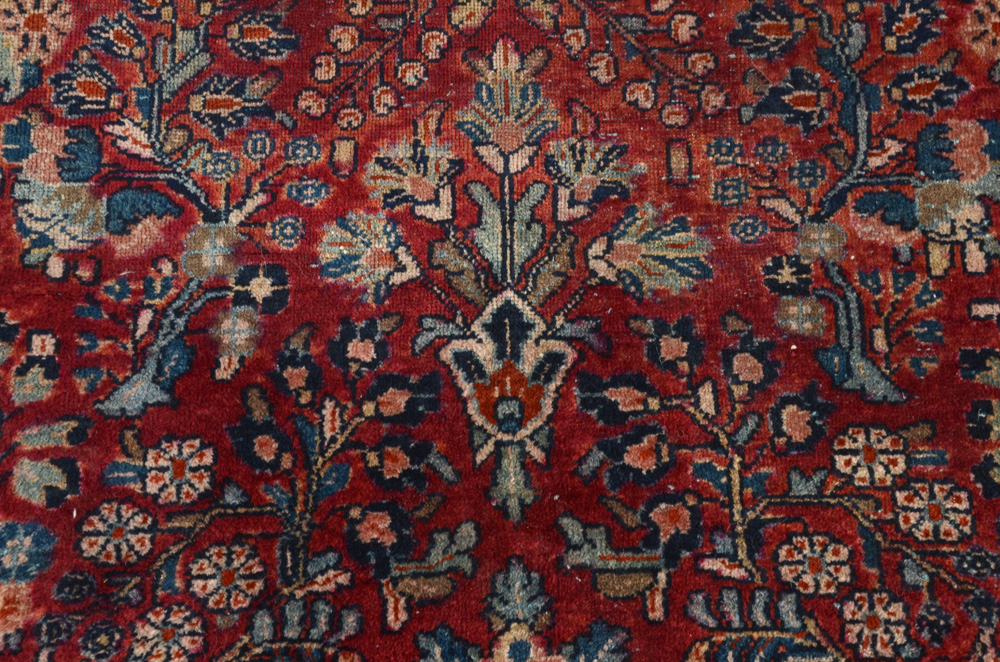 Hand-Knotted Persian Sarouk Area Rug