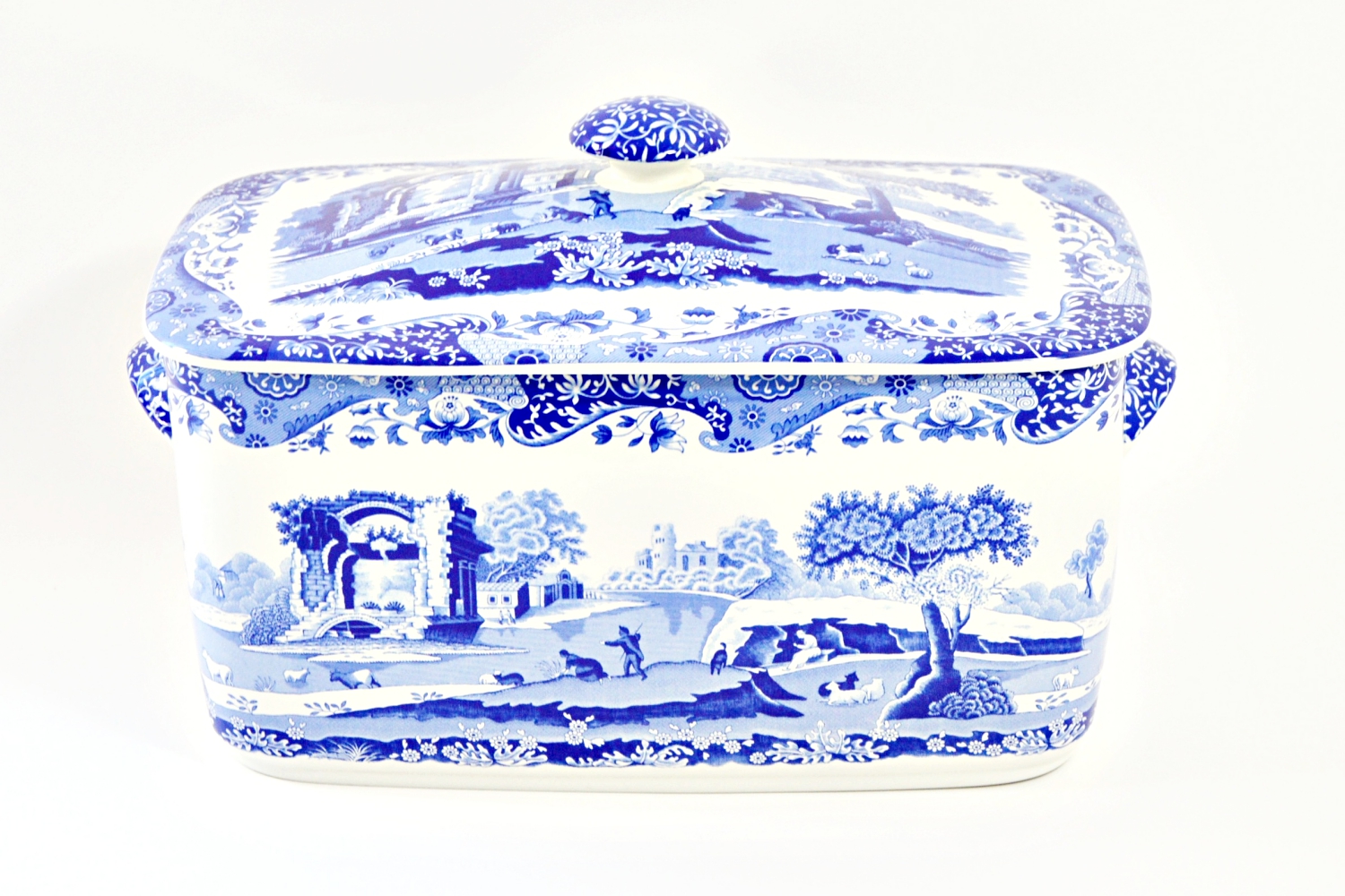 Spode Blue Italian Bread Bin