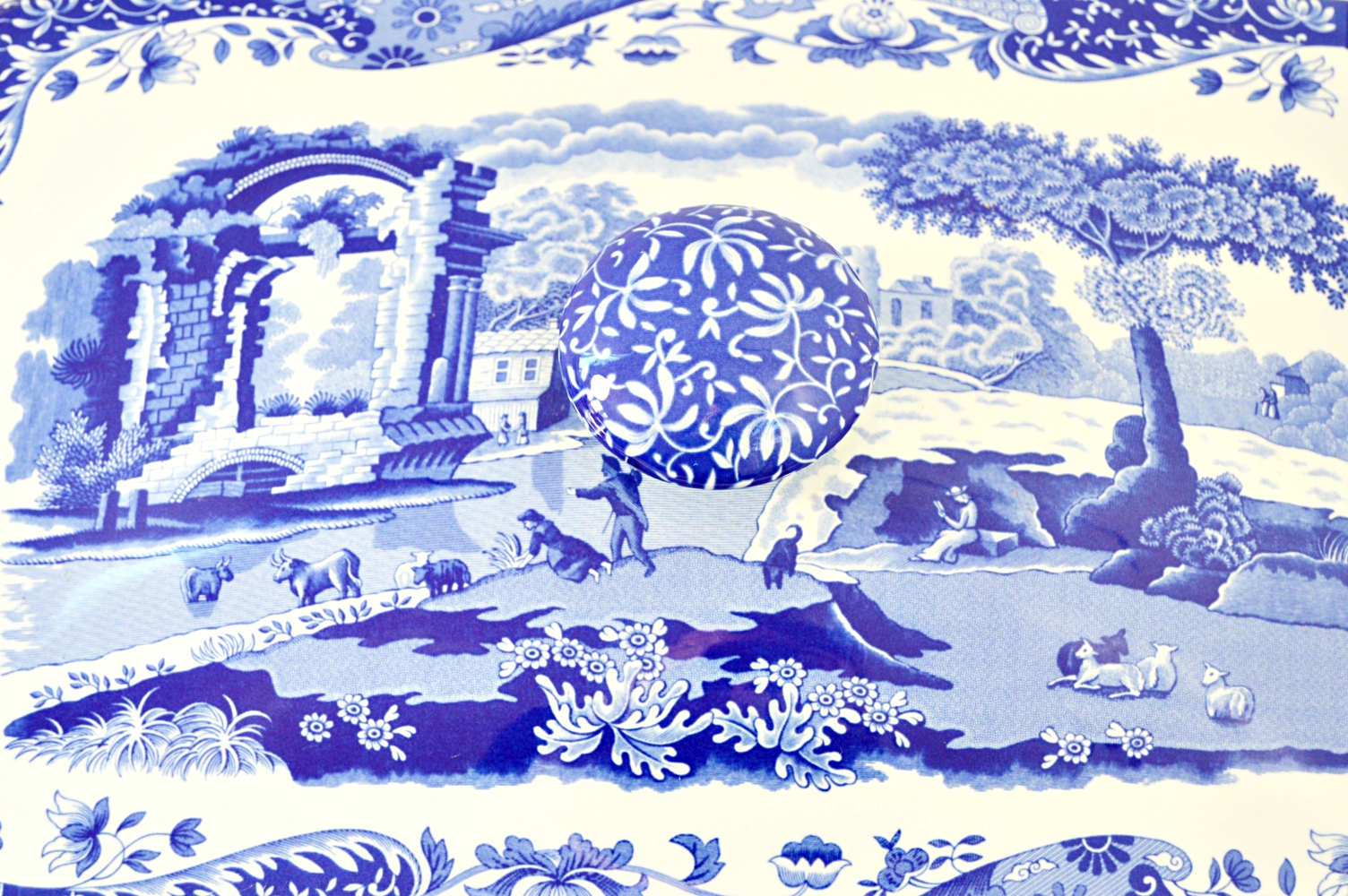 Spode Blue Italian Bread Bin