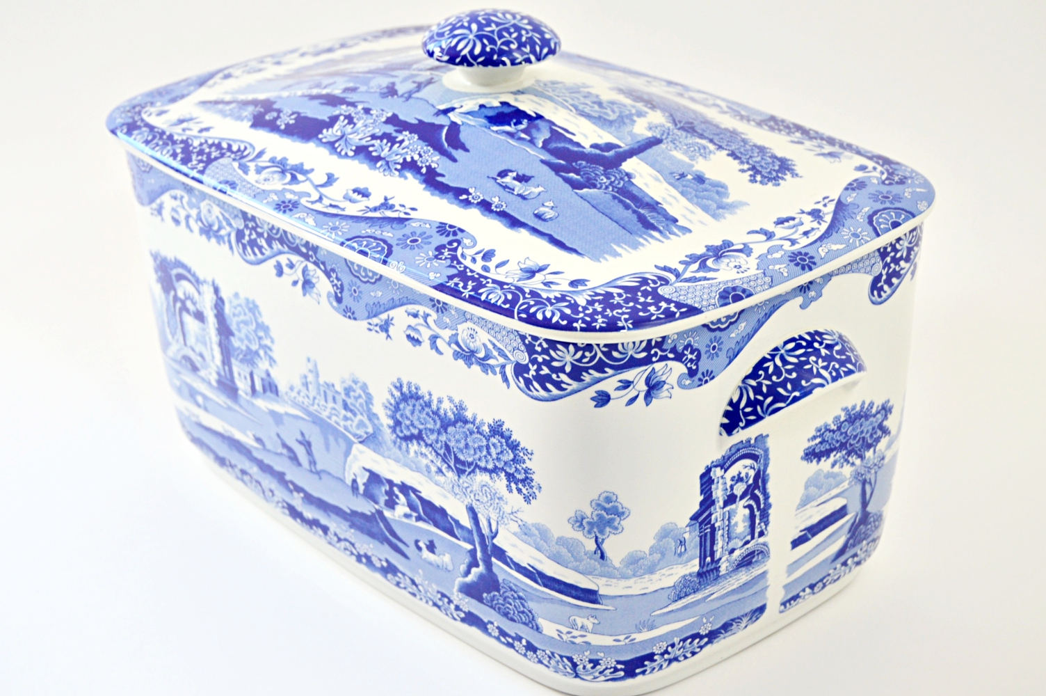 Spode Blue Italian Bread Bin