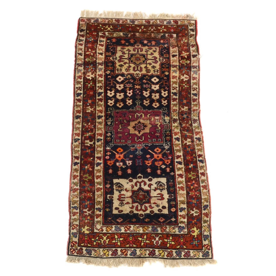 Caucasian Style Hand-Knotted Wool Area Rug