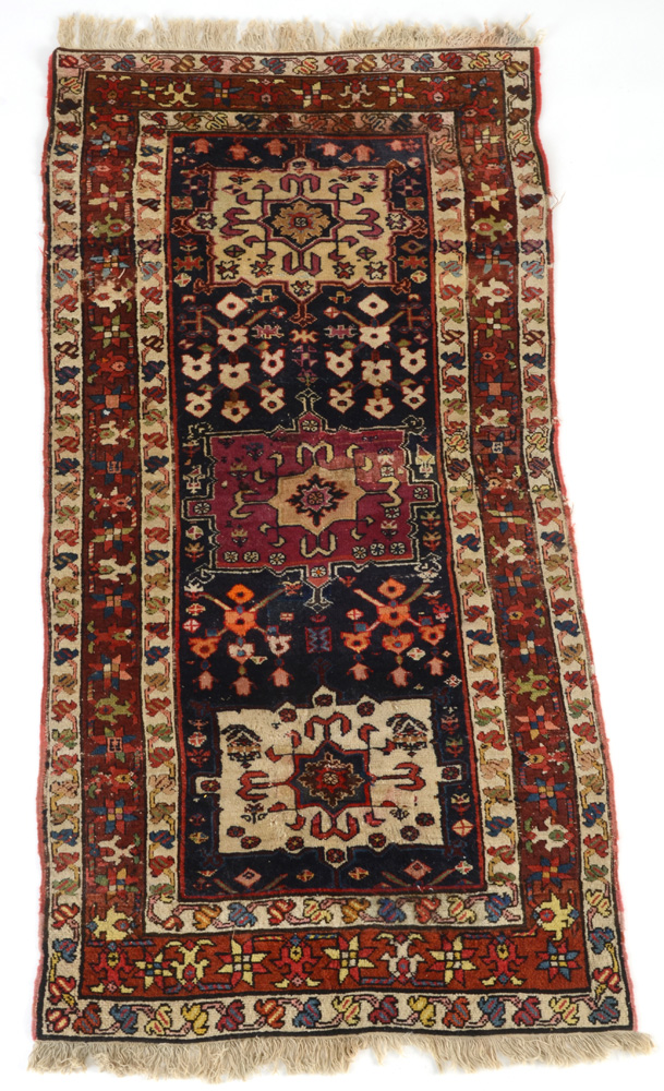 Caucasian Style Hand-Knotted Wool Area Rug