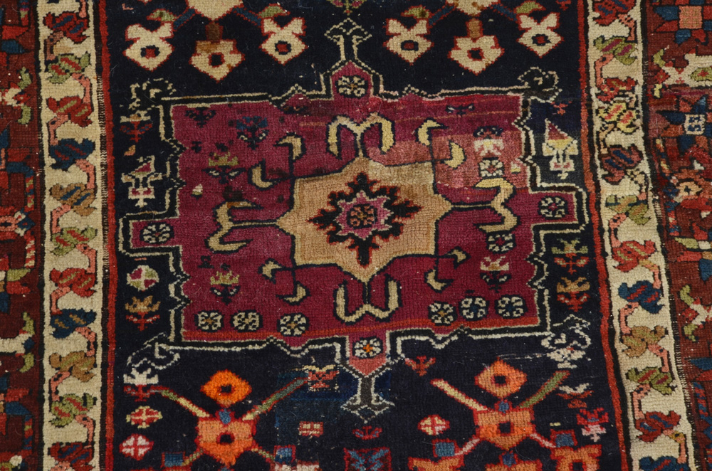 Caucasian Style Hand-Knotted Wool Area Rug