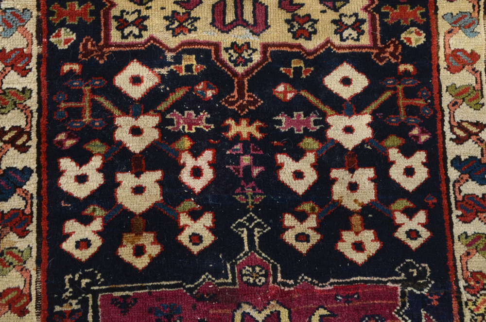 Caucasian Style Hand-Knotted Wool Area Rug