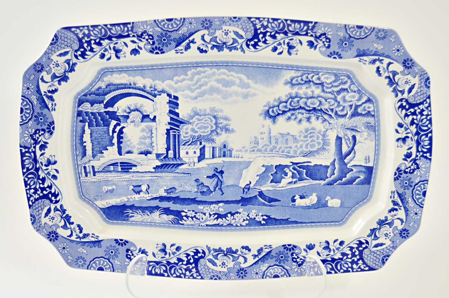 Spode Blue Italian Trays and Utensil Holder