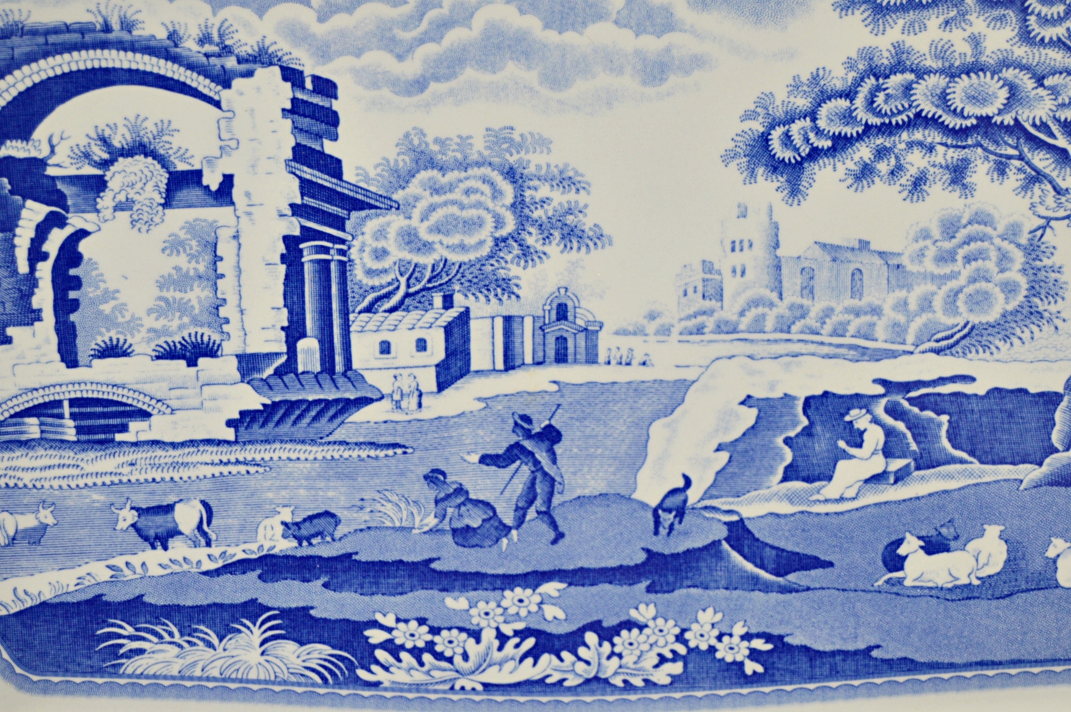 Spode Blue Italian Trays and Utensil Holder