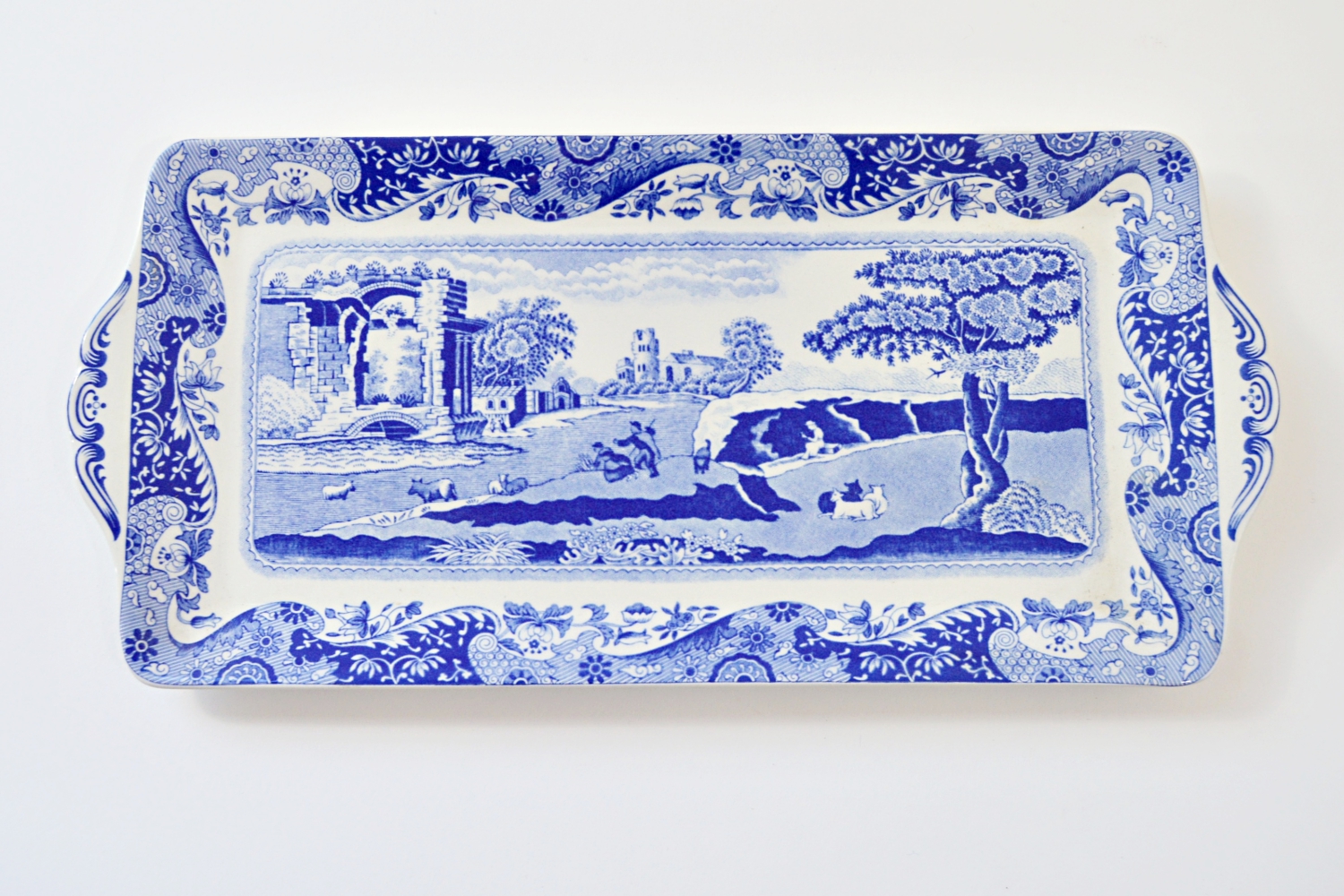 Spode Blue Italian Trays and Utensil Holder