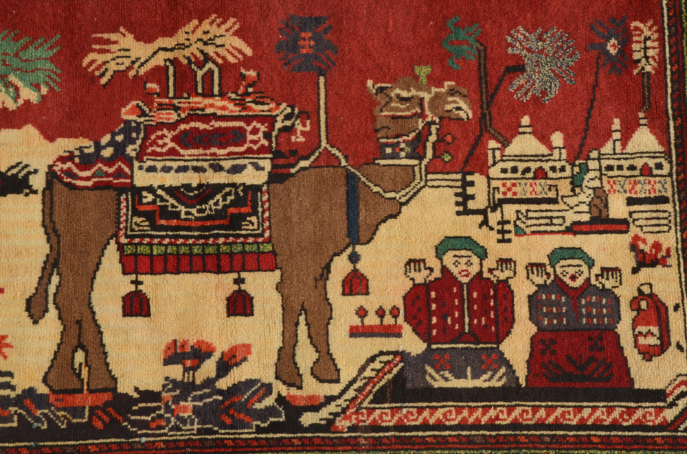 Hand Woven Afghanistan Pictoral Accent Rug