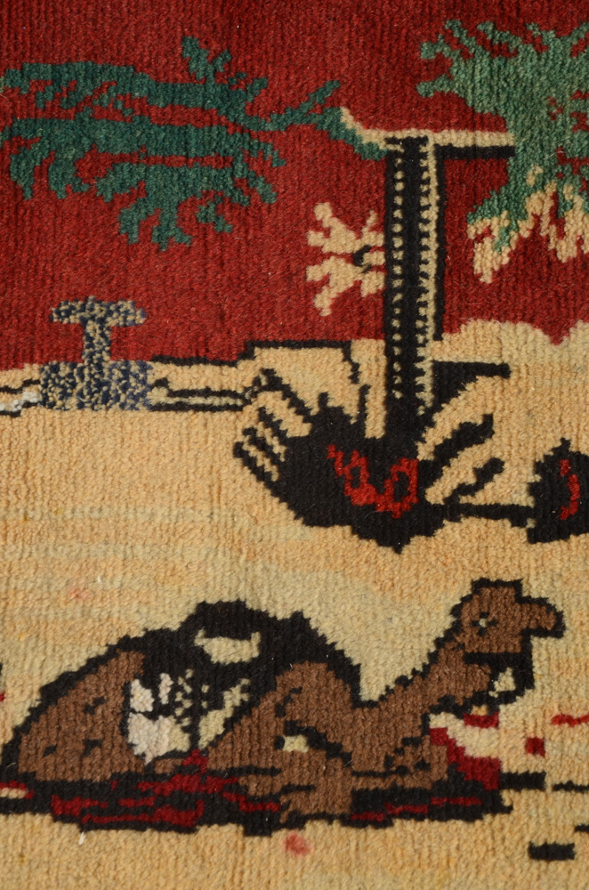 Hand Woven Afghanistan Pictoral Accent Rug