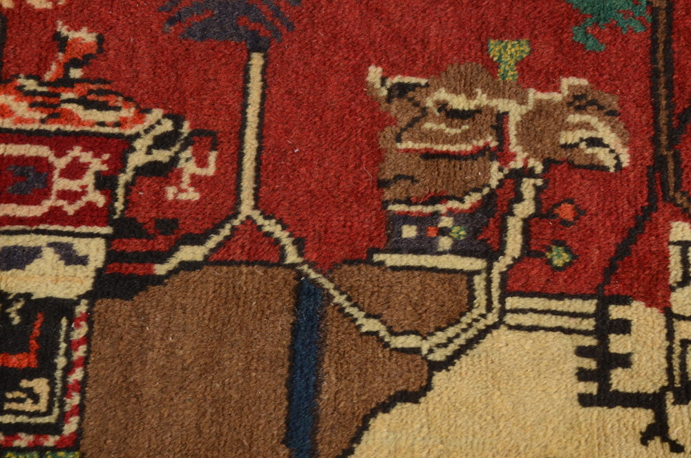 Hand Woven Afghanistan Pictoral Accent Rug