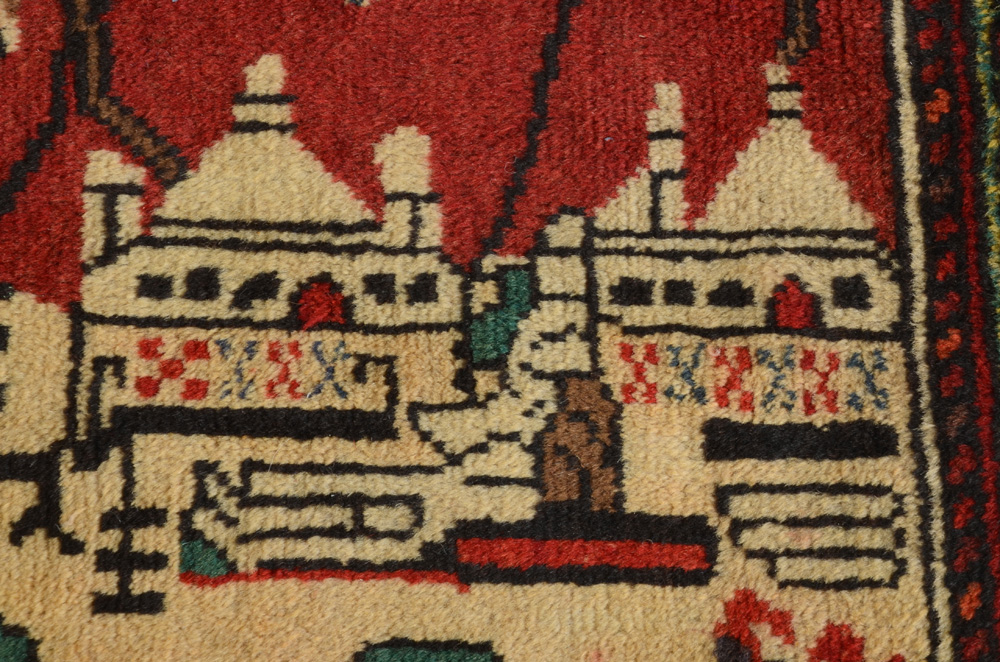 Hand Woven Afghanistan Pictoral Accent Rug