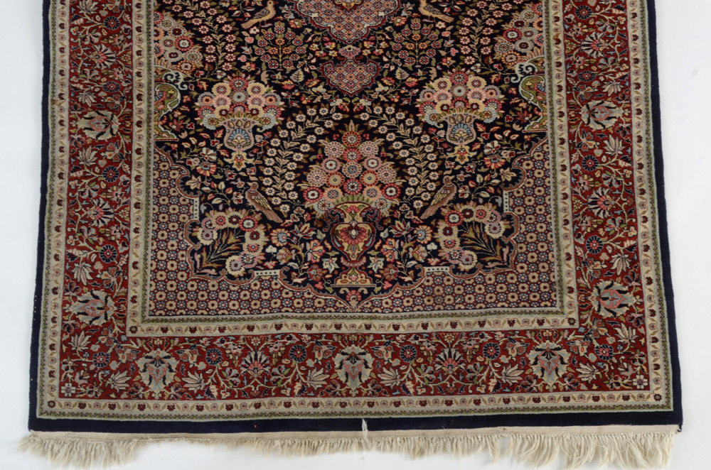 Hand-Knotted Persian Kashan Area Rug