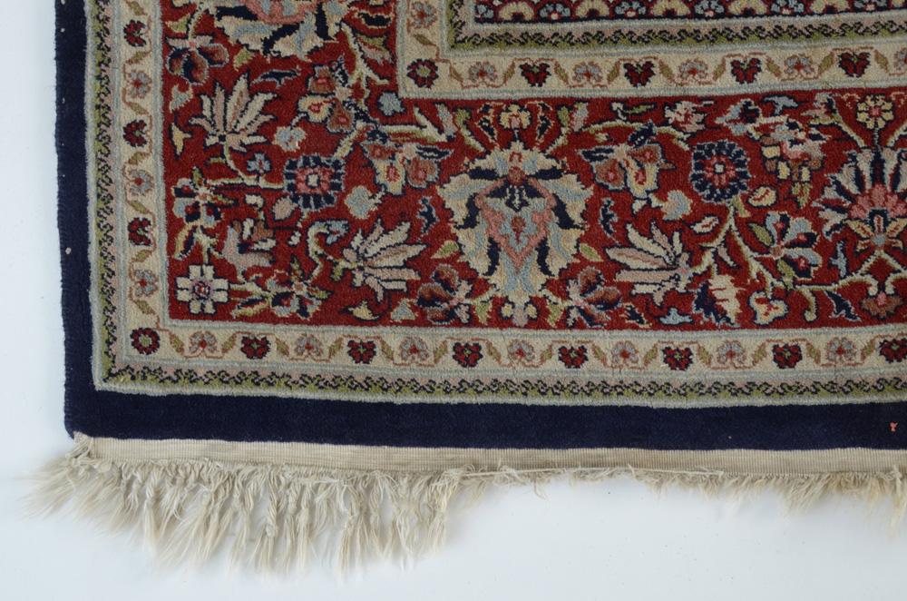 Hand-Knotted Persian Kashan Area Rug