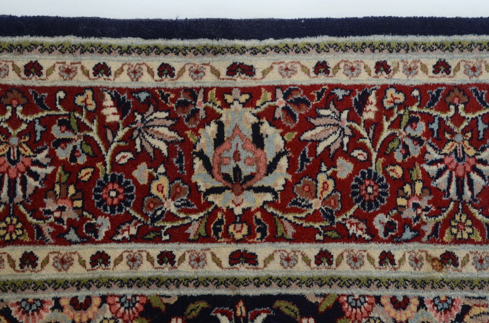 Hand-Knotted Persian Kashan Area Rug
