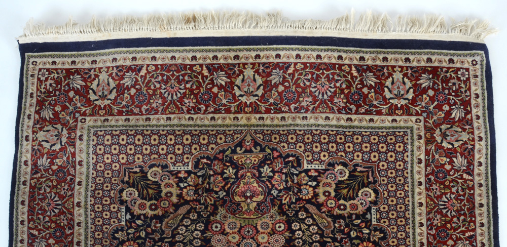Hand-Knotted Persian Kashan Area Rug