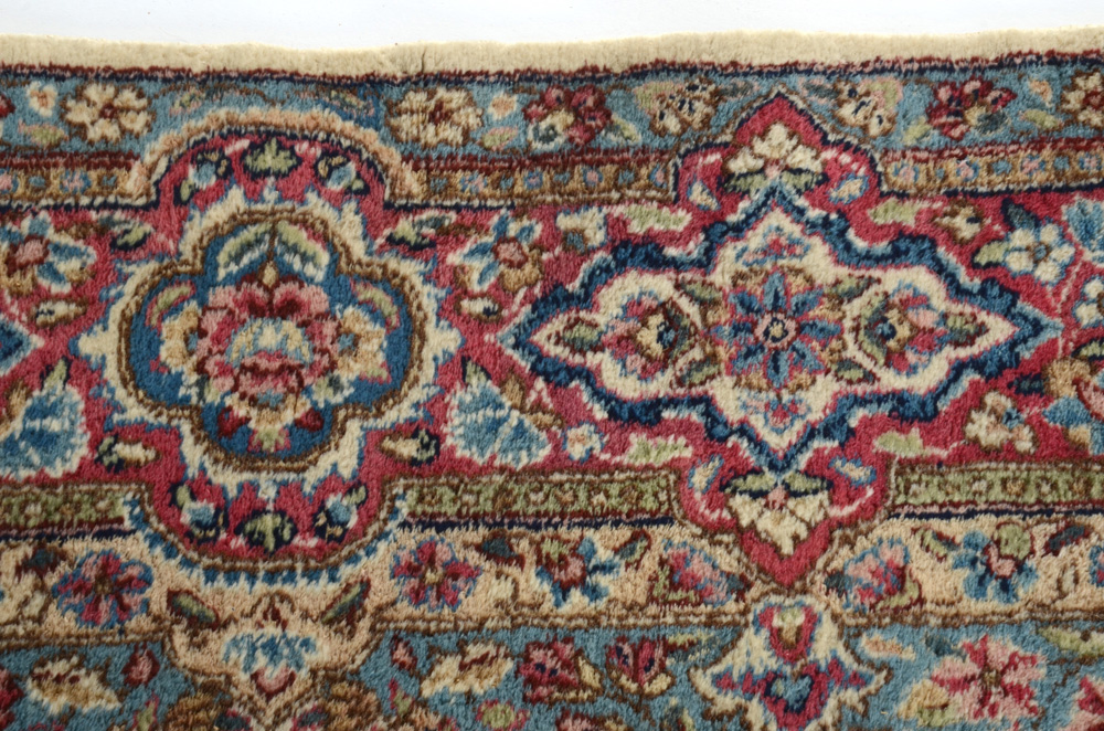 Hand-Knotted Persian Kirman Wool Area Rug