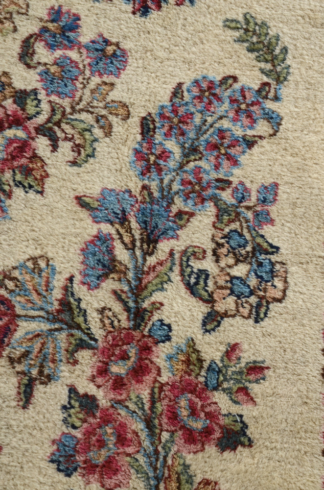 Hand-Knotted Persian Kirman Wool Area Rug