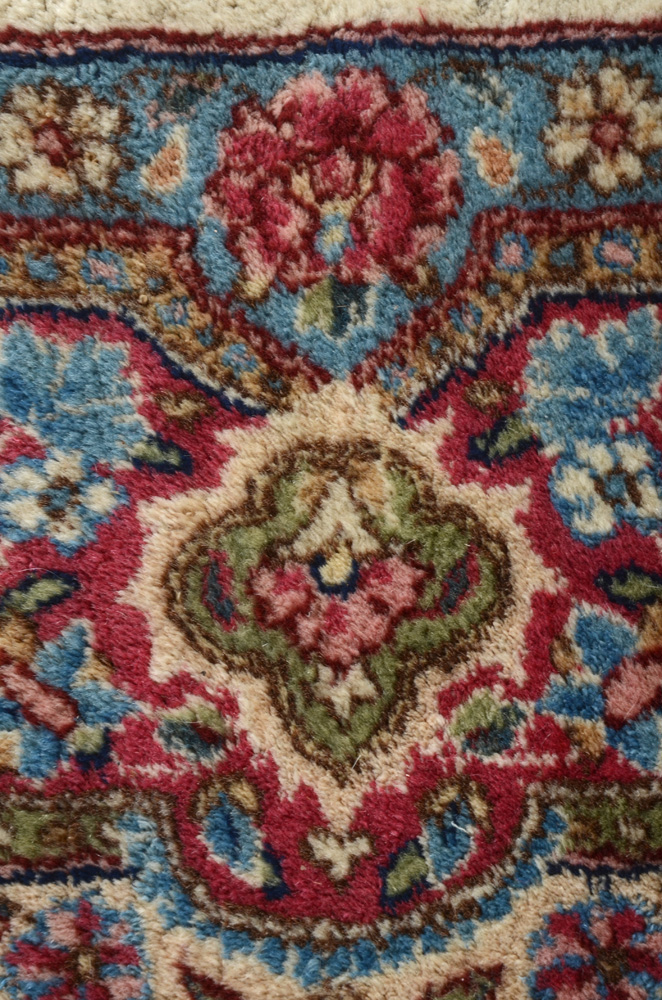 Hand-Knotted Persian Kirman Wool Area Rug