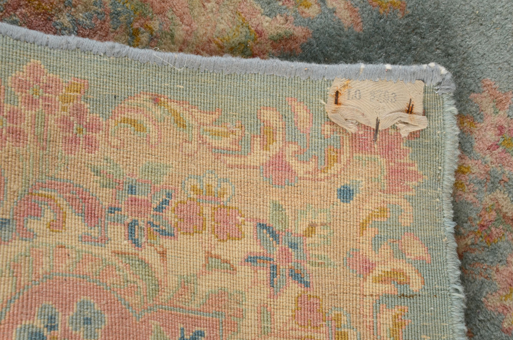 Persian Style Kerman Hand-Knotted Blue Area Rug