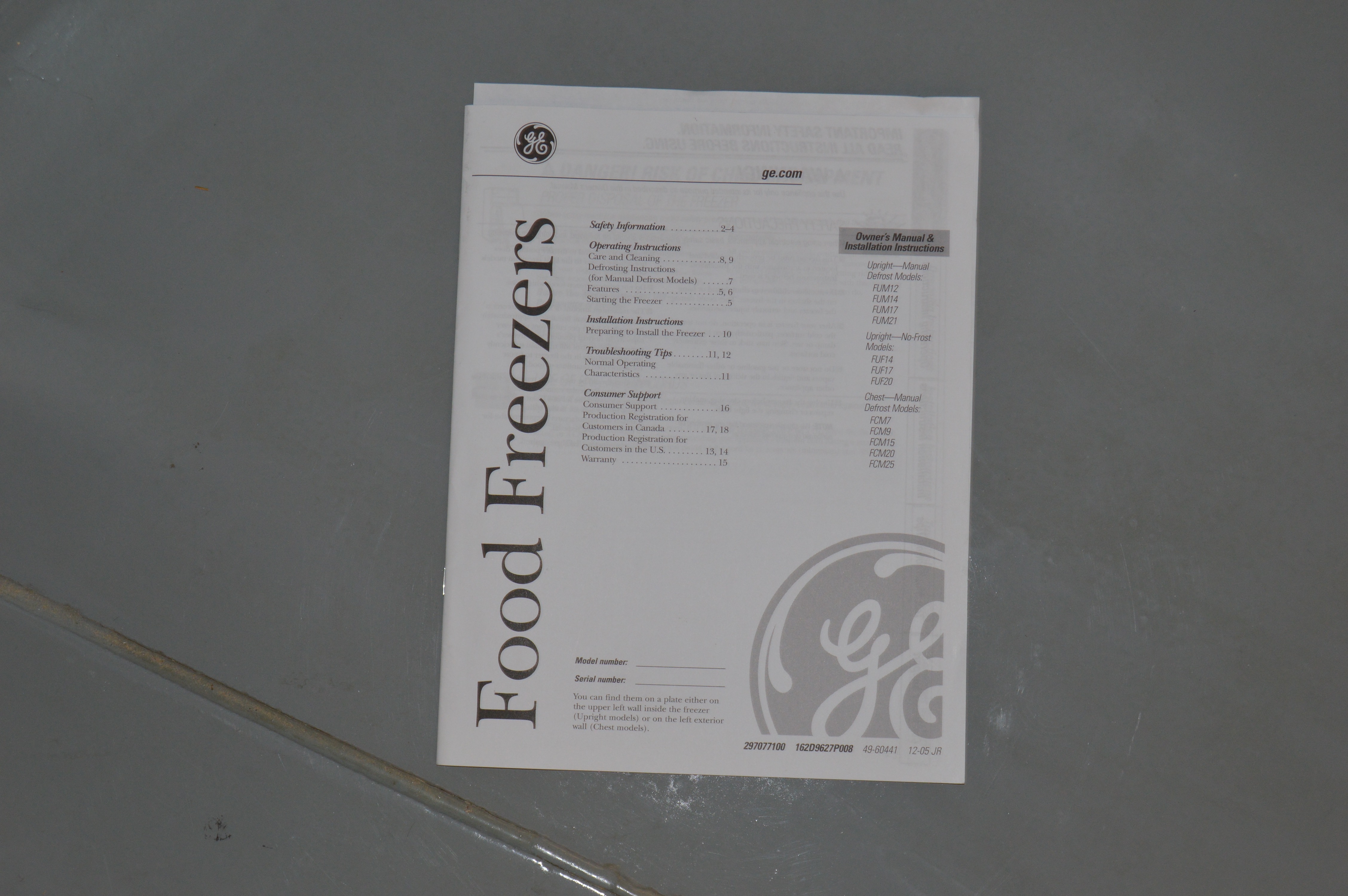 Upright General Electric Freezer