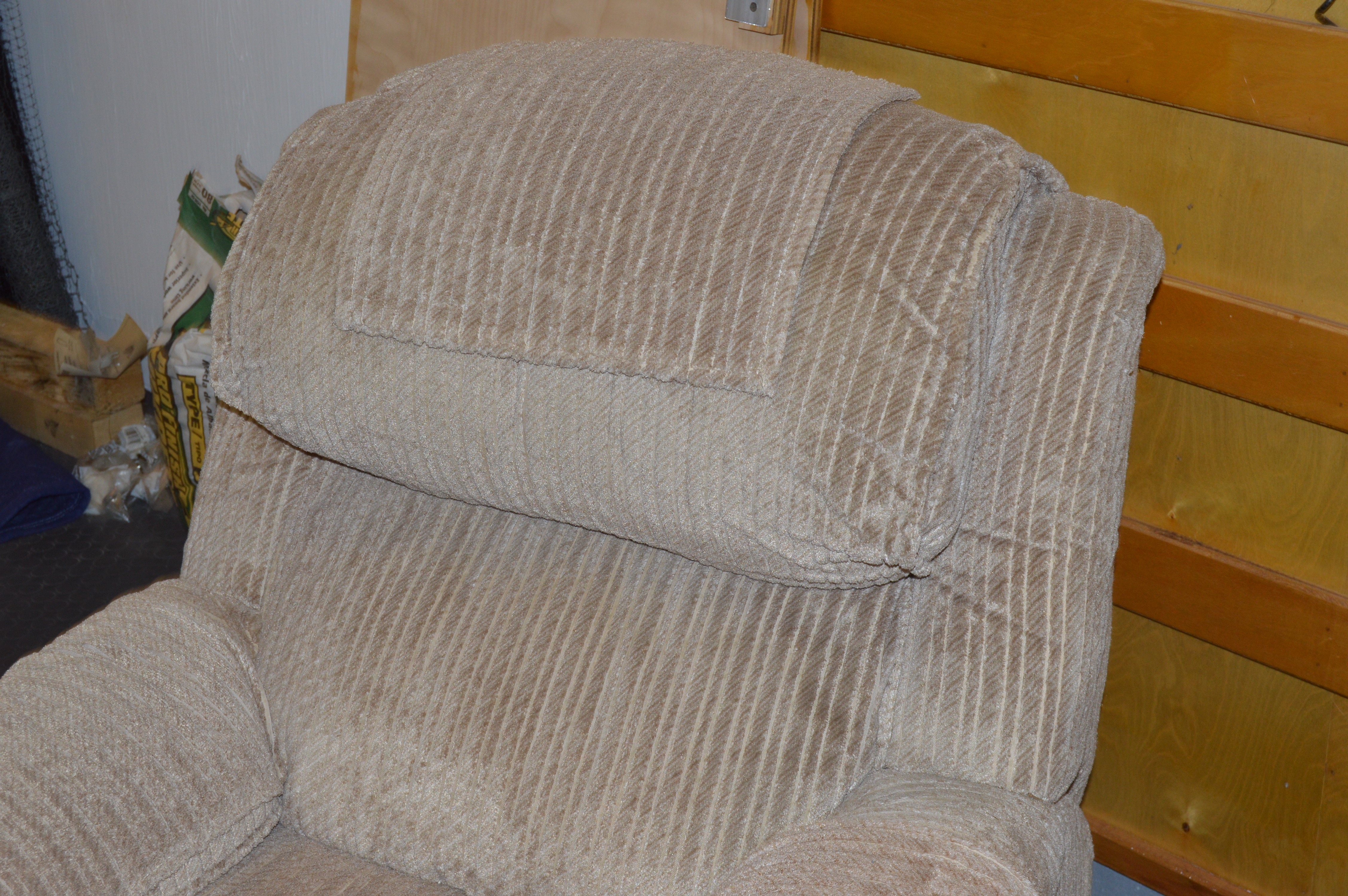 Chenille Plush Sofa and Recliner Chair by Flexsteel