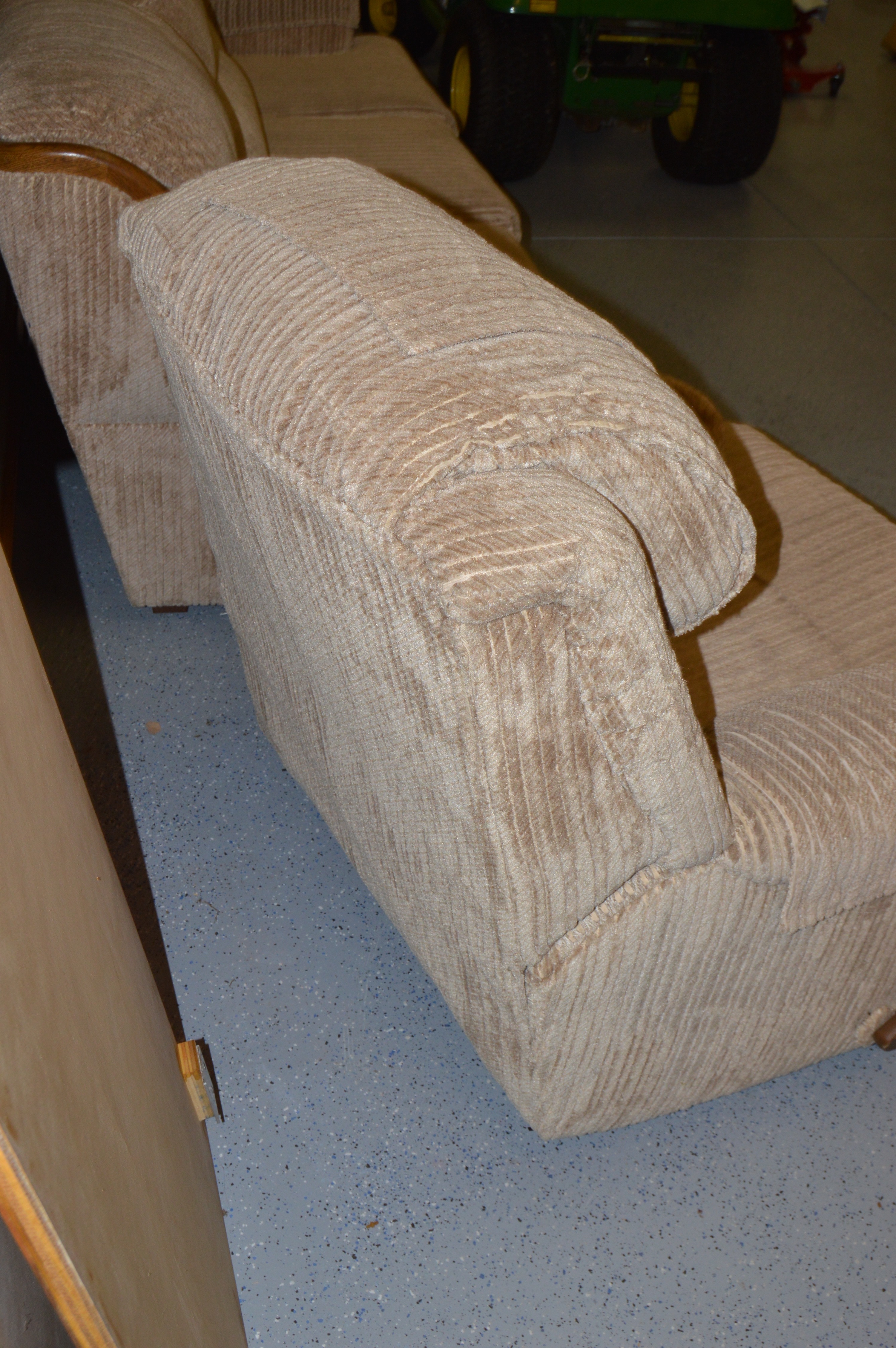 Chenille Plush Sofa and Recliner Chair by Flexsteel