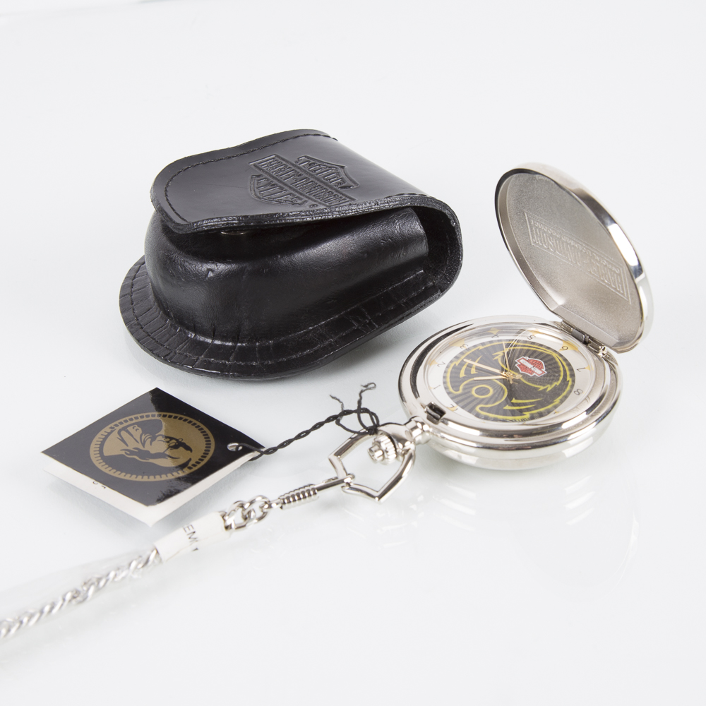 Harley-Davidson Pocket Watch with Leather Case