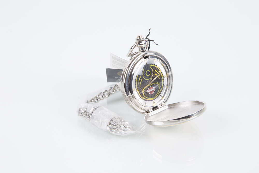 Harley-Davidson Pocket Watch with Leather Case