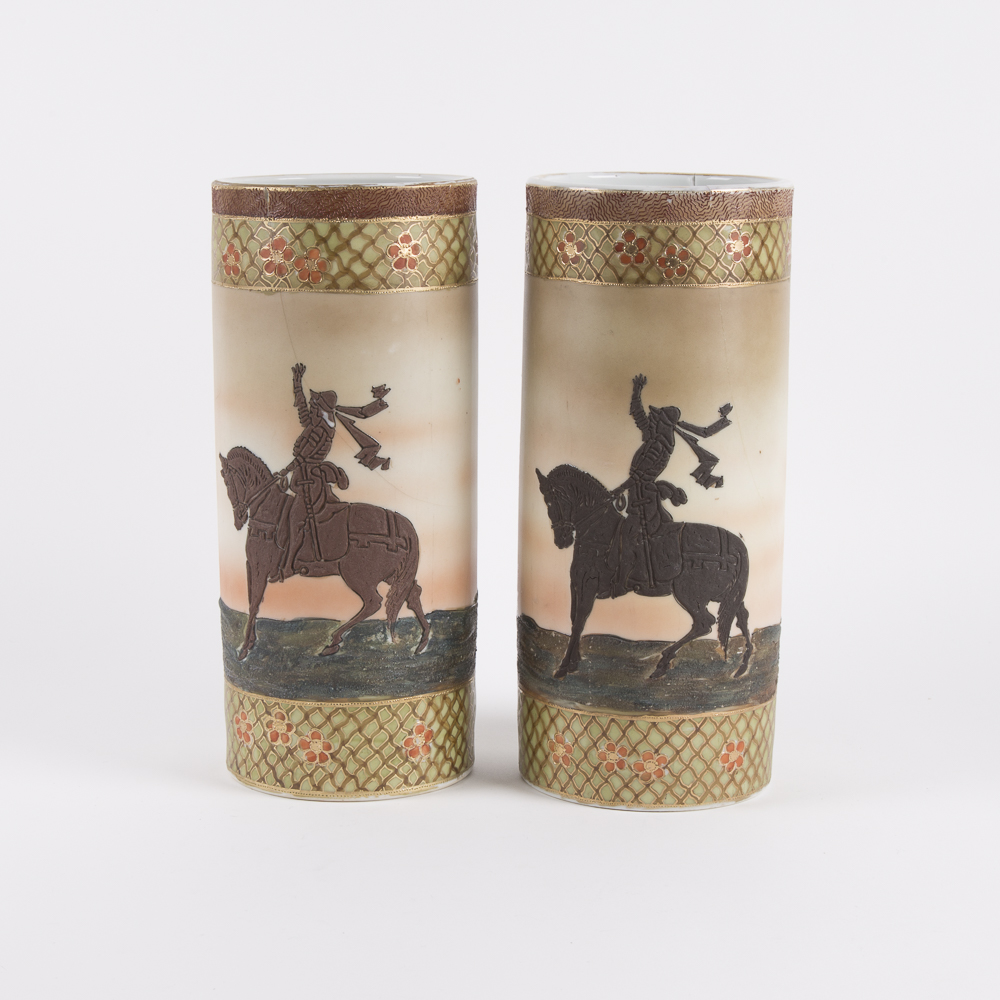 Pair of Imperial Hand Painted Nippon Vases