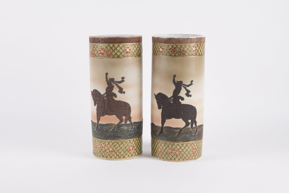 Pair of Imperial Hand Painted Nippon Vases