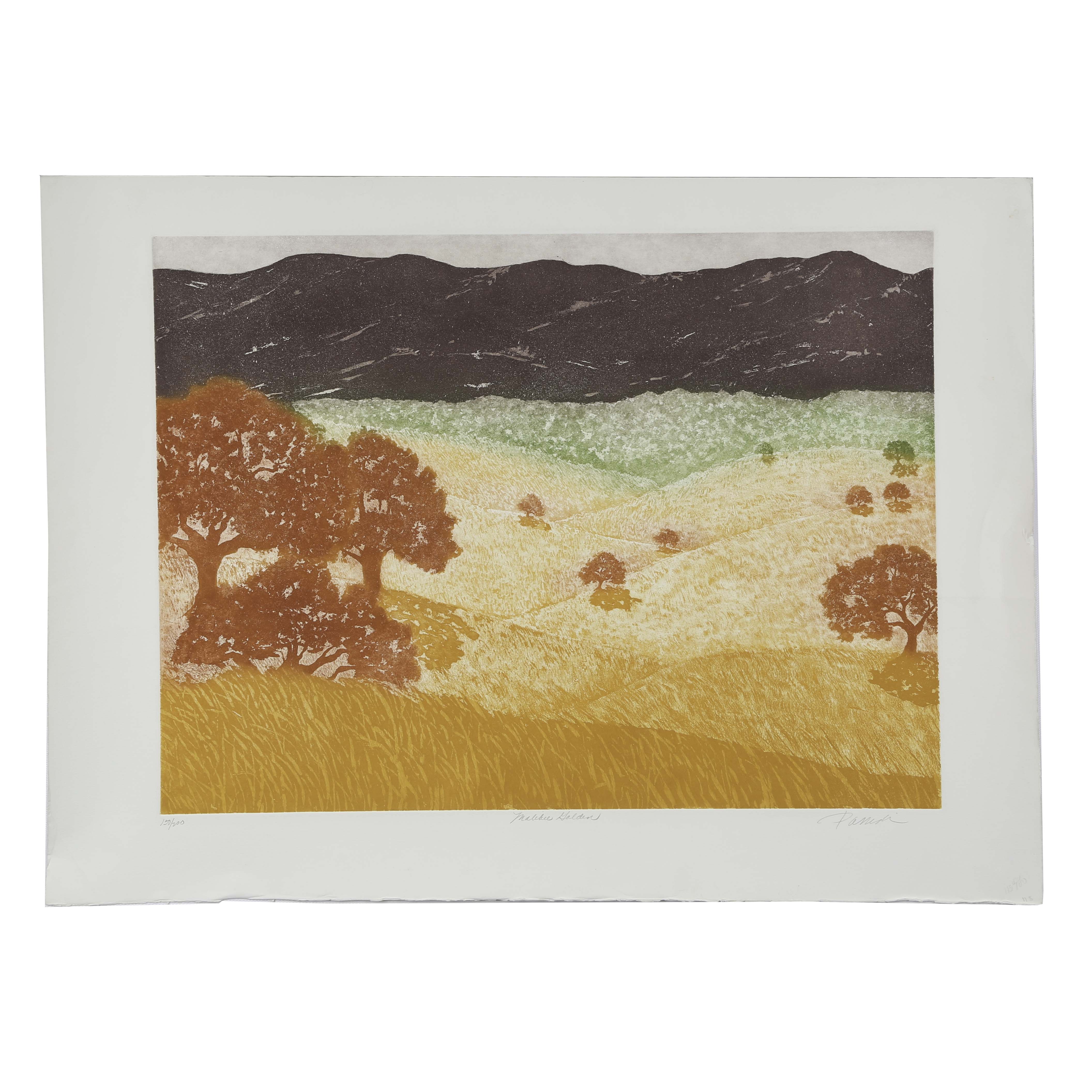 Pamela Parish Limited Edition Aquatint Etching "Malibu Golden"