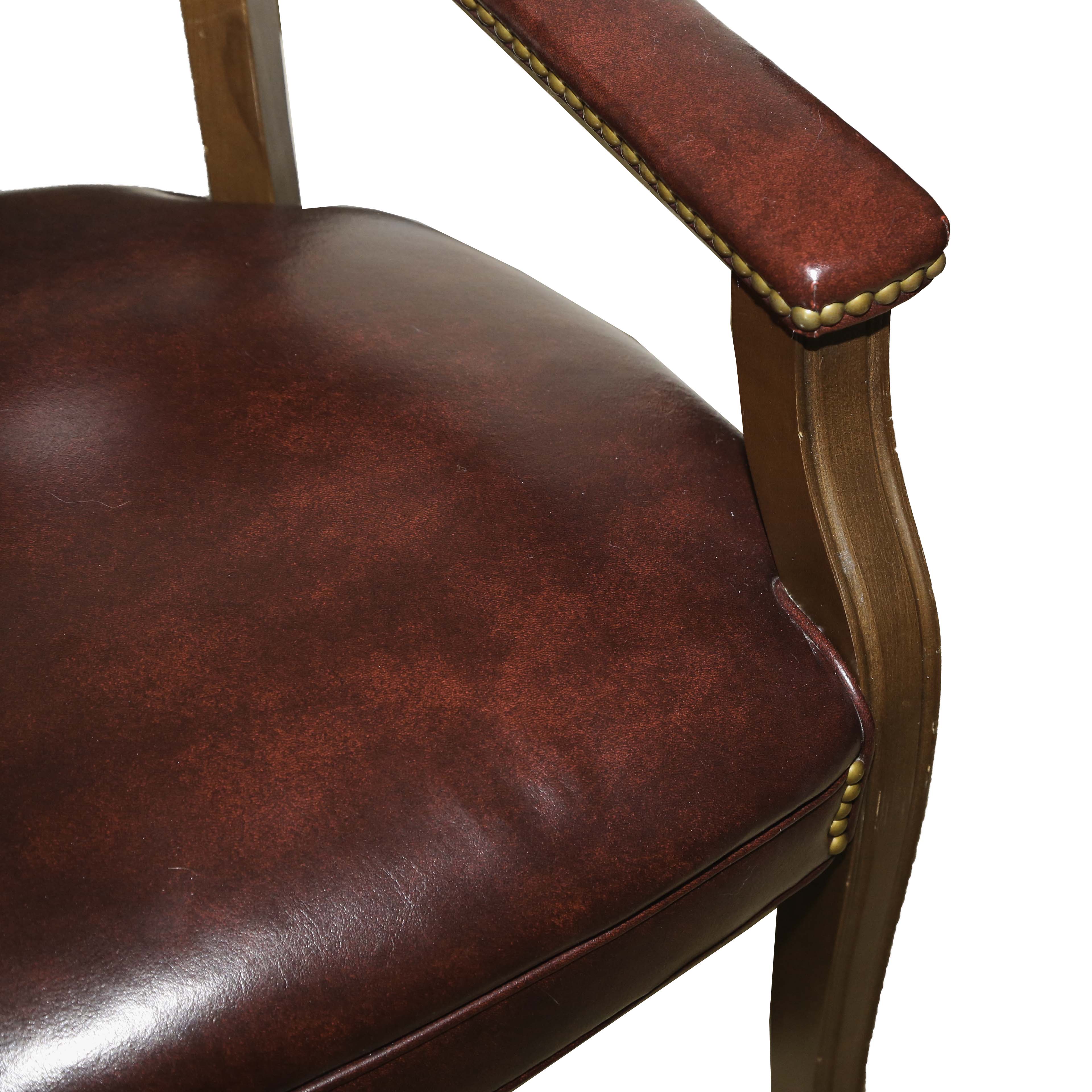 Oxblood Faux Leather Office Armchair