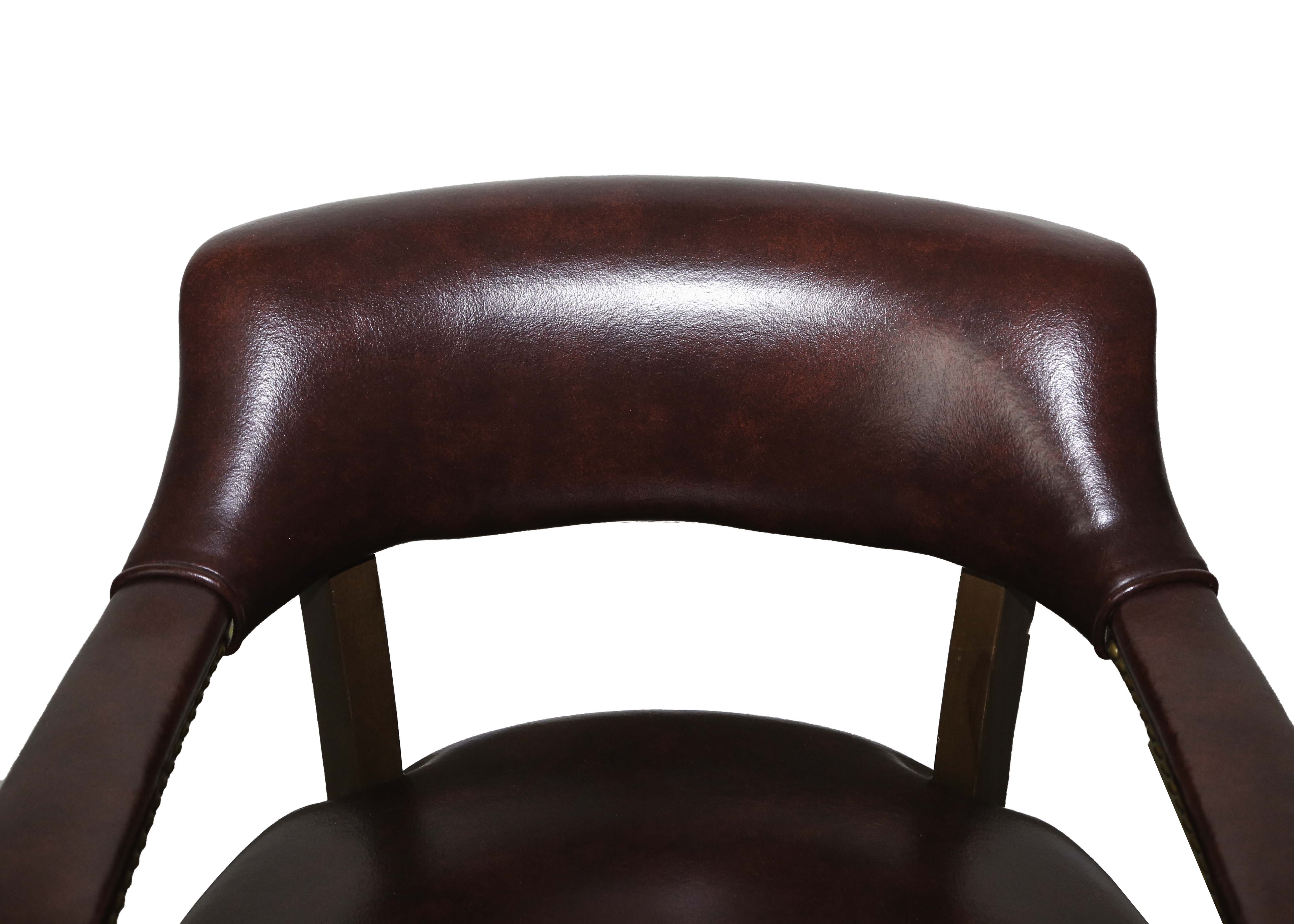 Oxblood Faux Leather Office Armchair