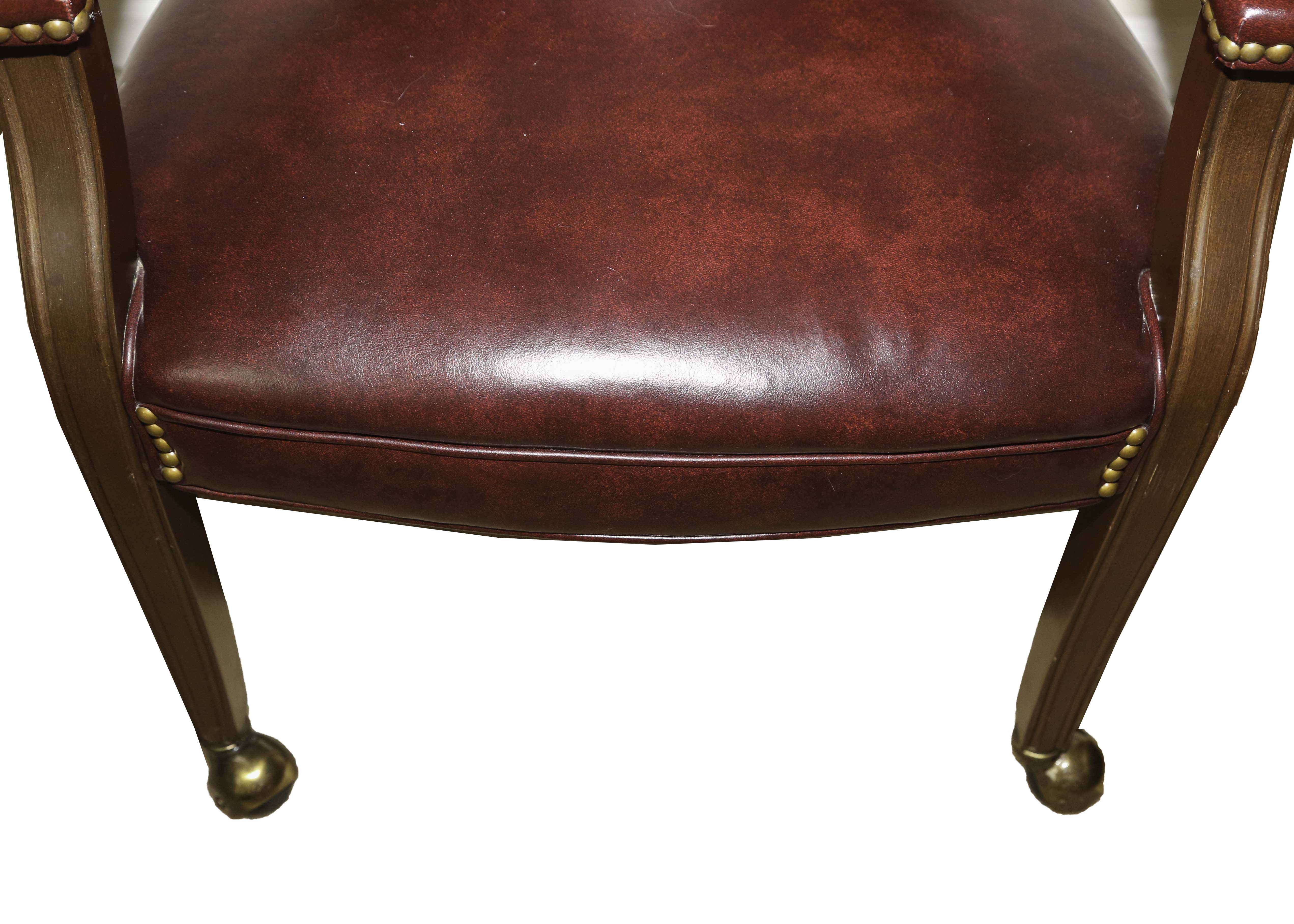 Oxblood Faux Leather Office Armchair