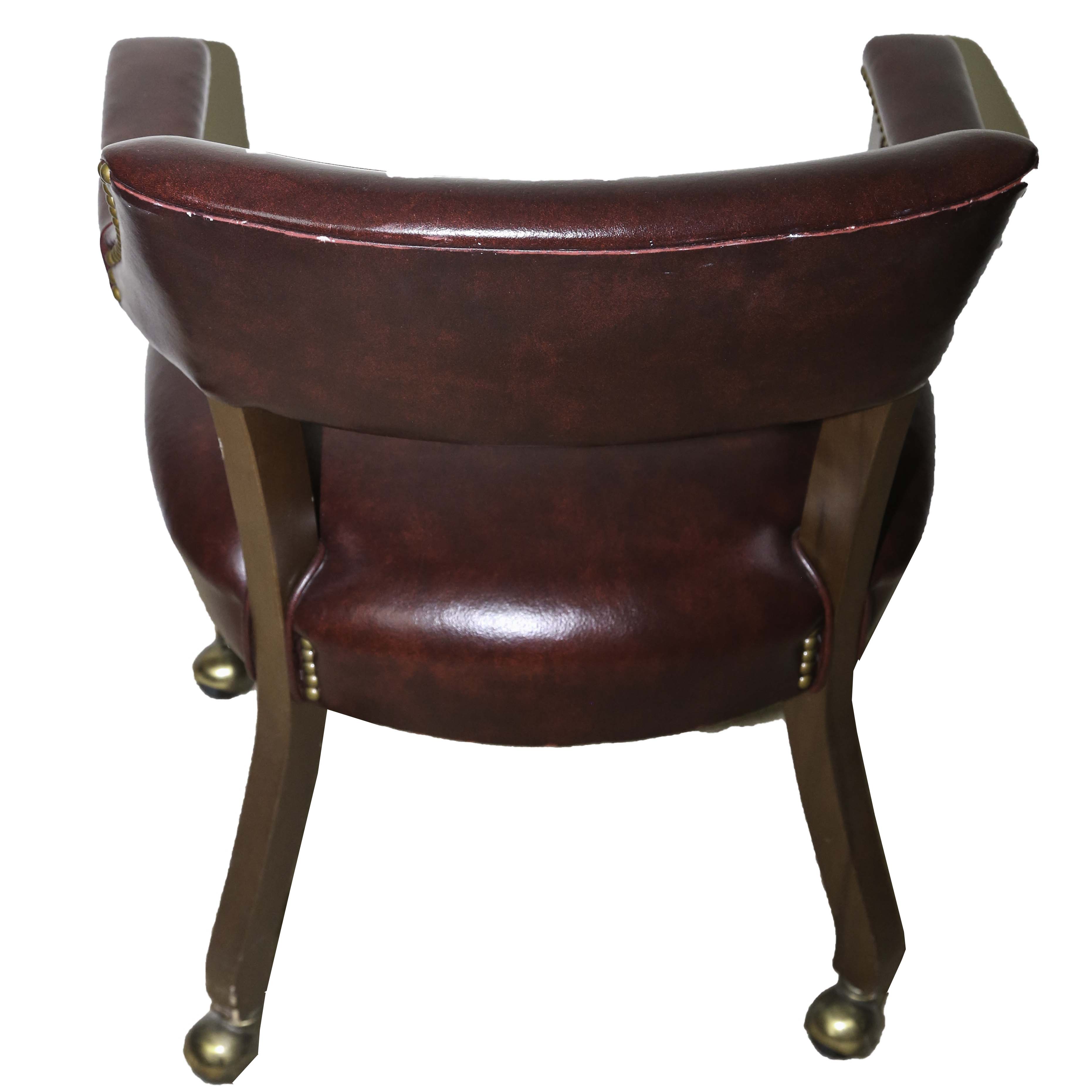 Oxblood Faux Leather Office Armchair