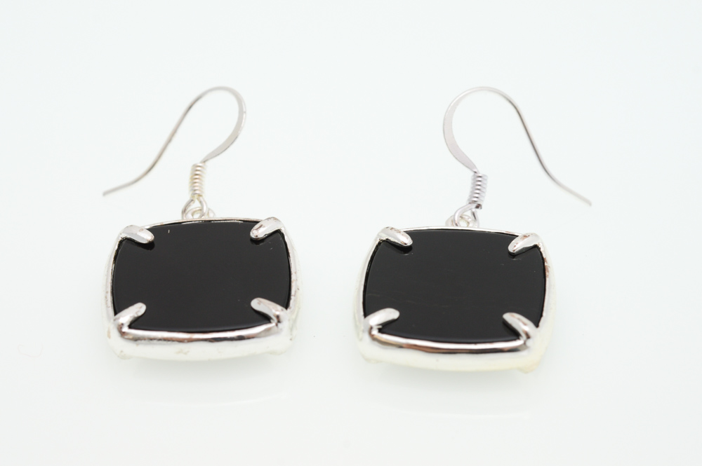 Sterling Silver Onyx Earrings