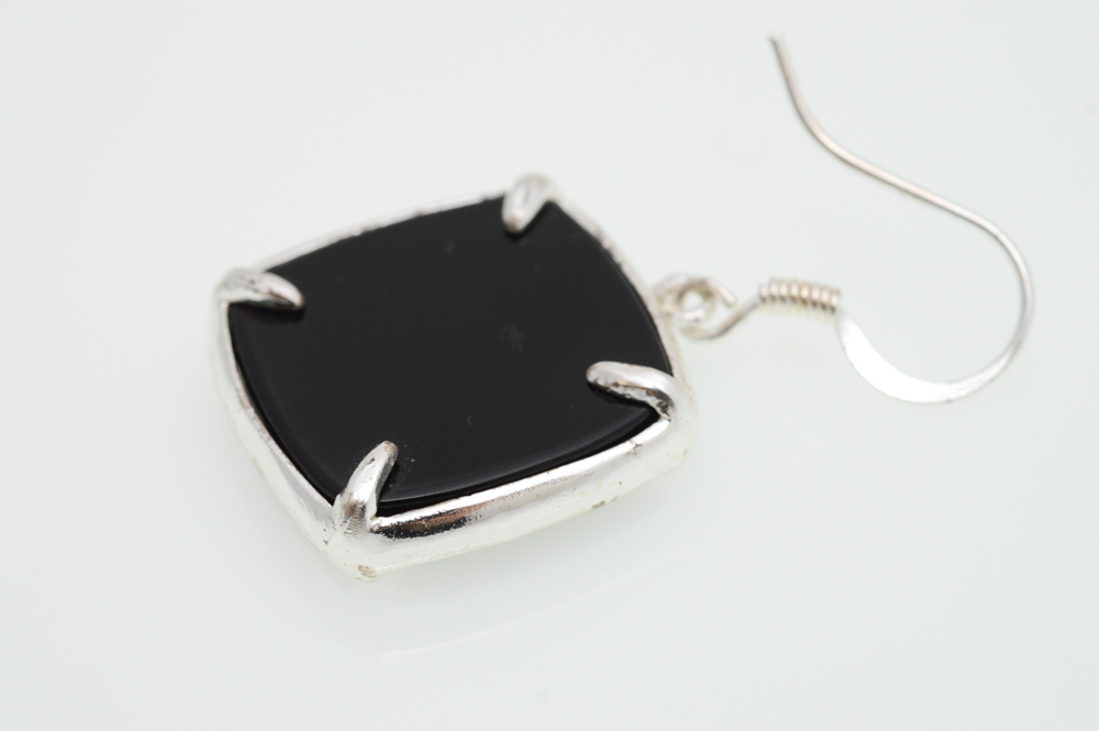Sterling Silver Onyx Earrings