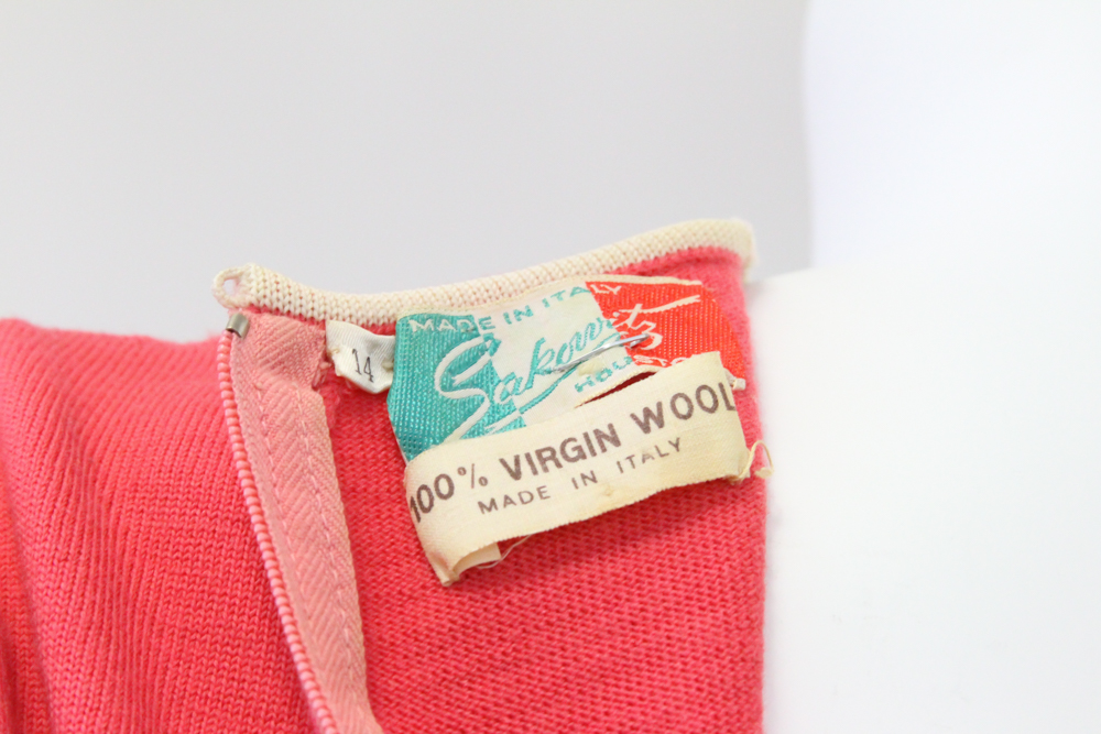 1960s Mod Knitwear Dresses Including Wool and Color Piping