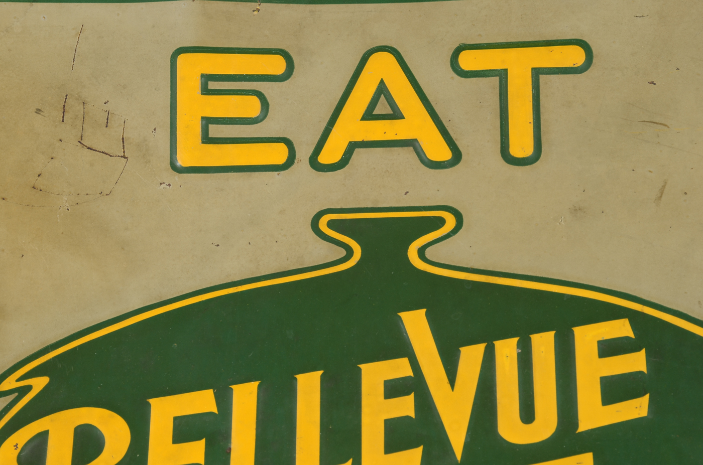 Vintage "Eat Bellevue Ice Cream" Sign