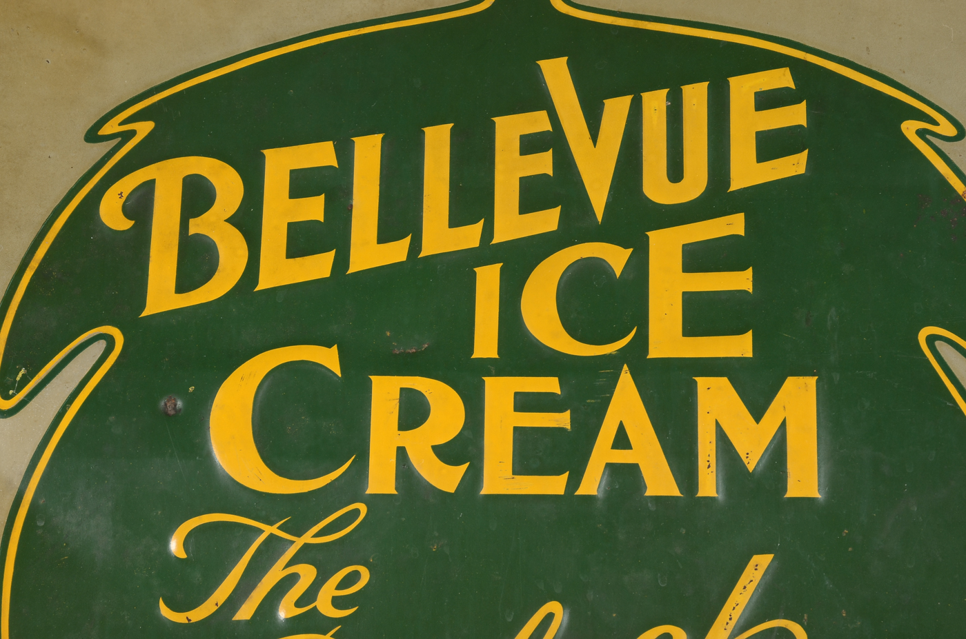 Vintage "Eat Bellevue Ice Cream" Sign