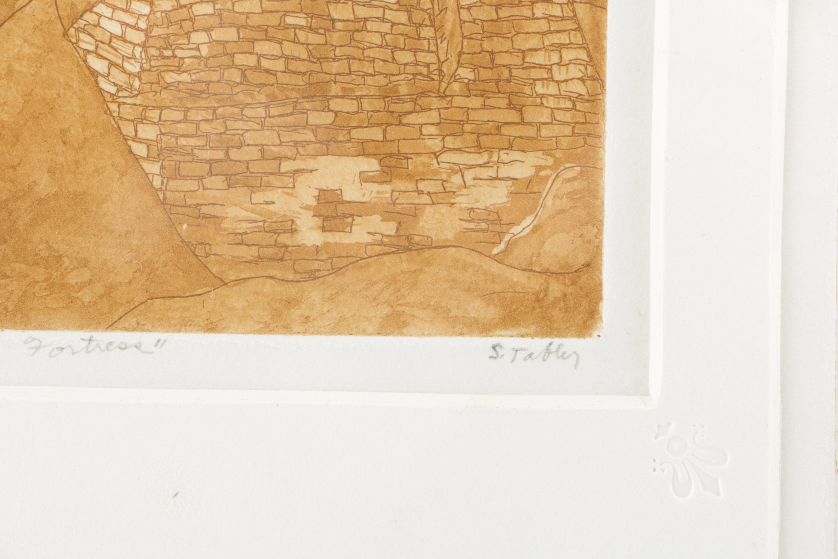 S. Tabler Aquatints "Ghostly Fortress", "Forgotten Door" and "Abbey Ruins"