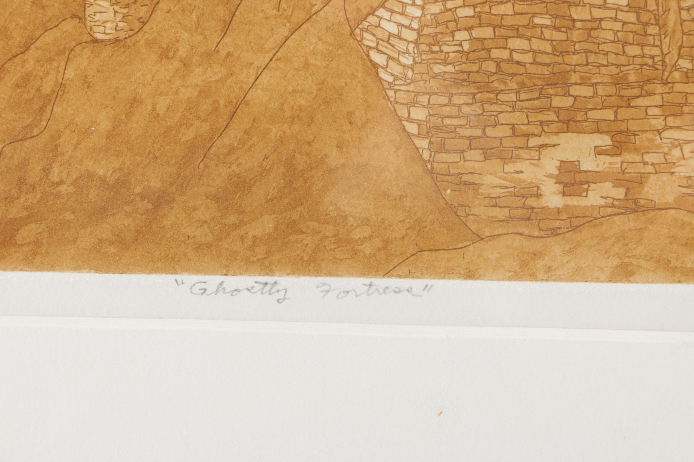 S. Tabler Aquatints "Ghostly Fortress", "Forgotten Door" and "Abbey Ruins"