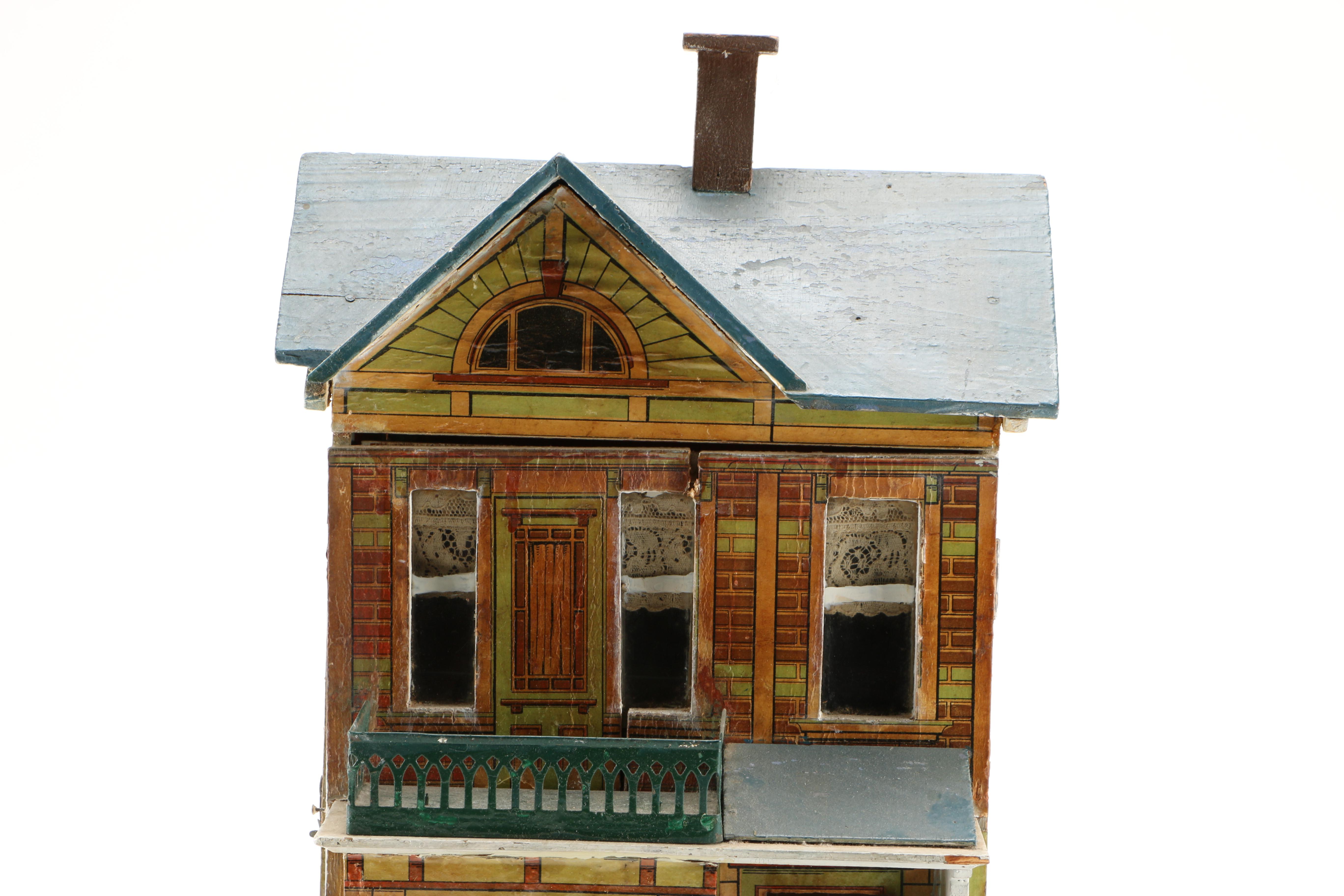 Handmade Wooden Dollhouse with Furniture