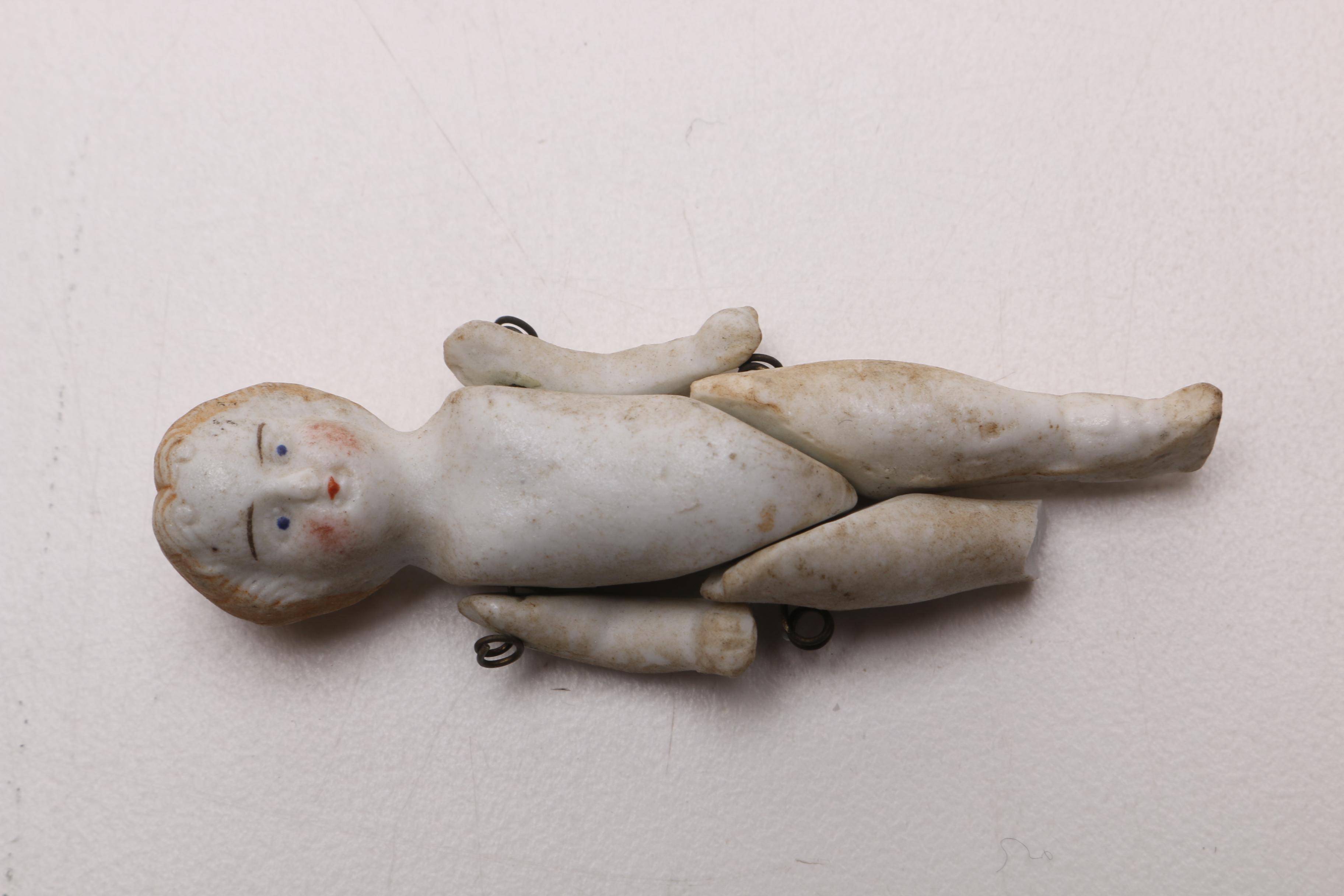 1930s Porcelain Figure and Miniature Jointed Doll