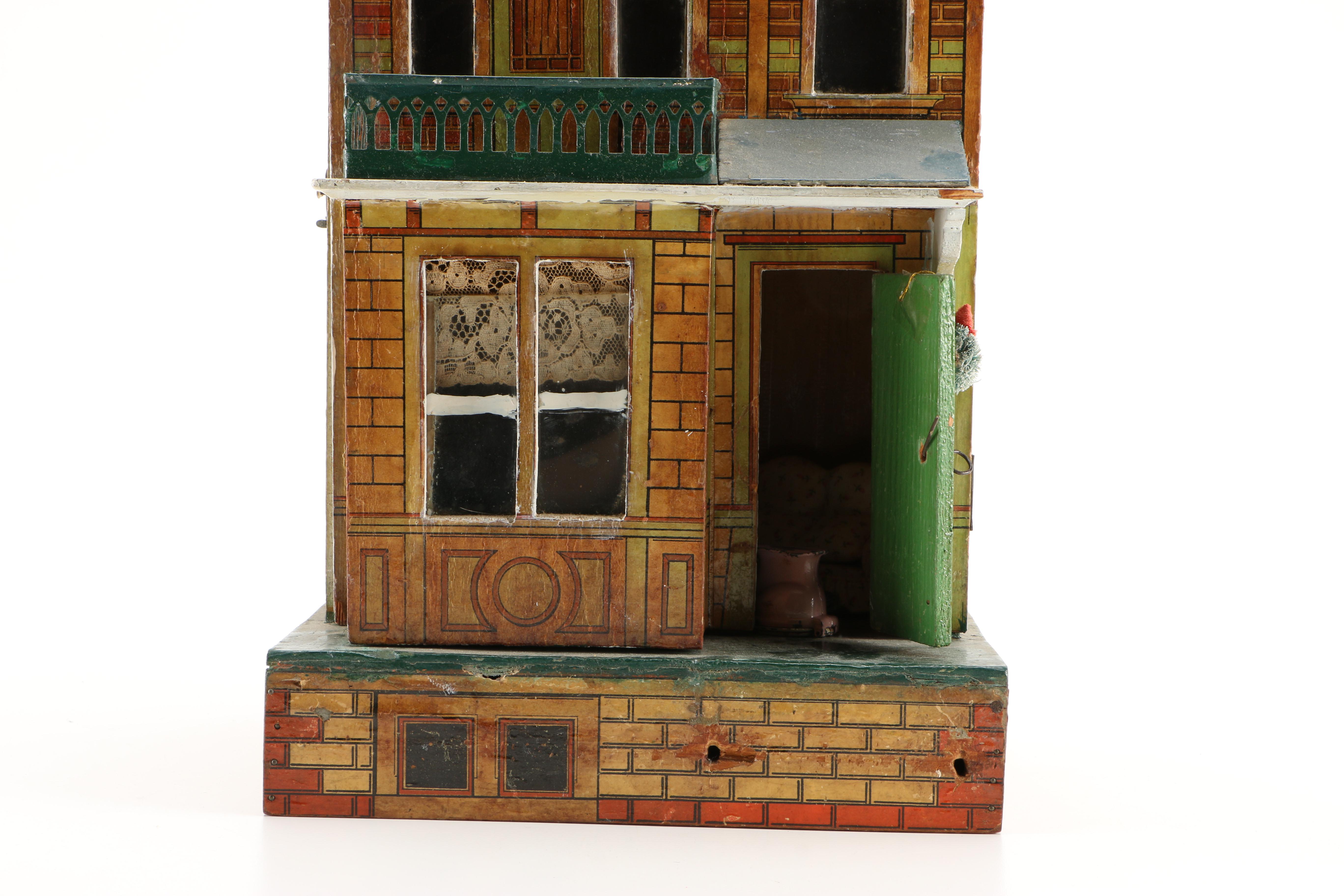 Handmade Wooden Dollhouse with Furniture