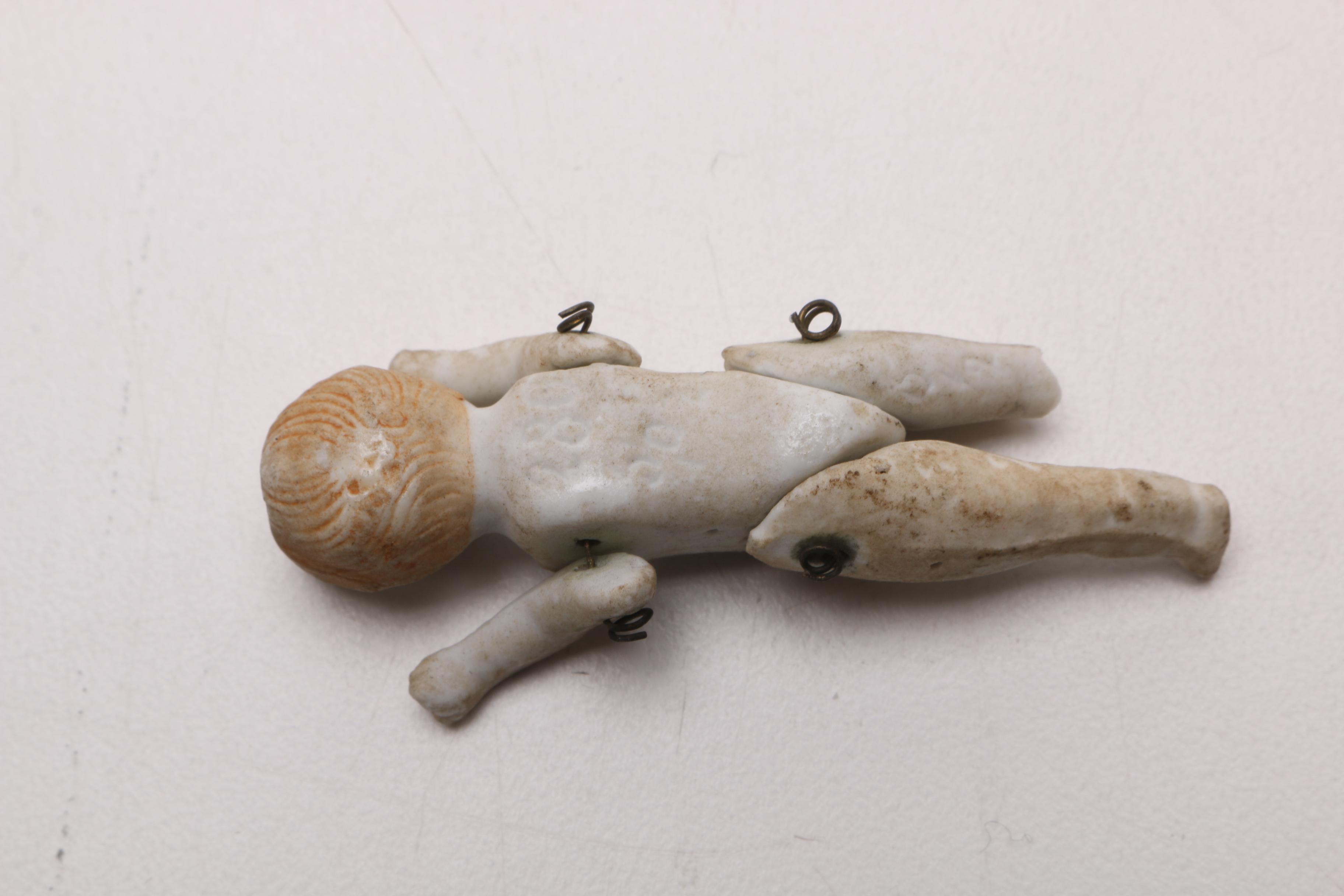 1930s Porcelain Figure and Miniature Jointed Doll