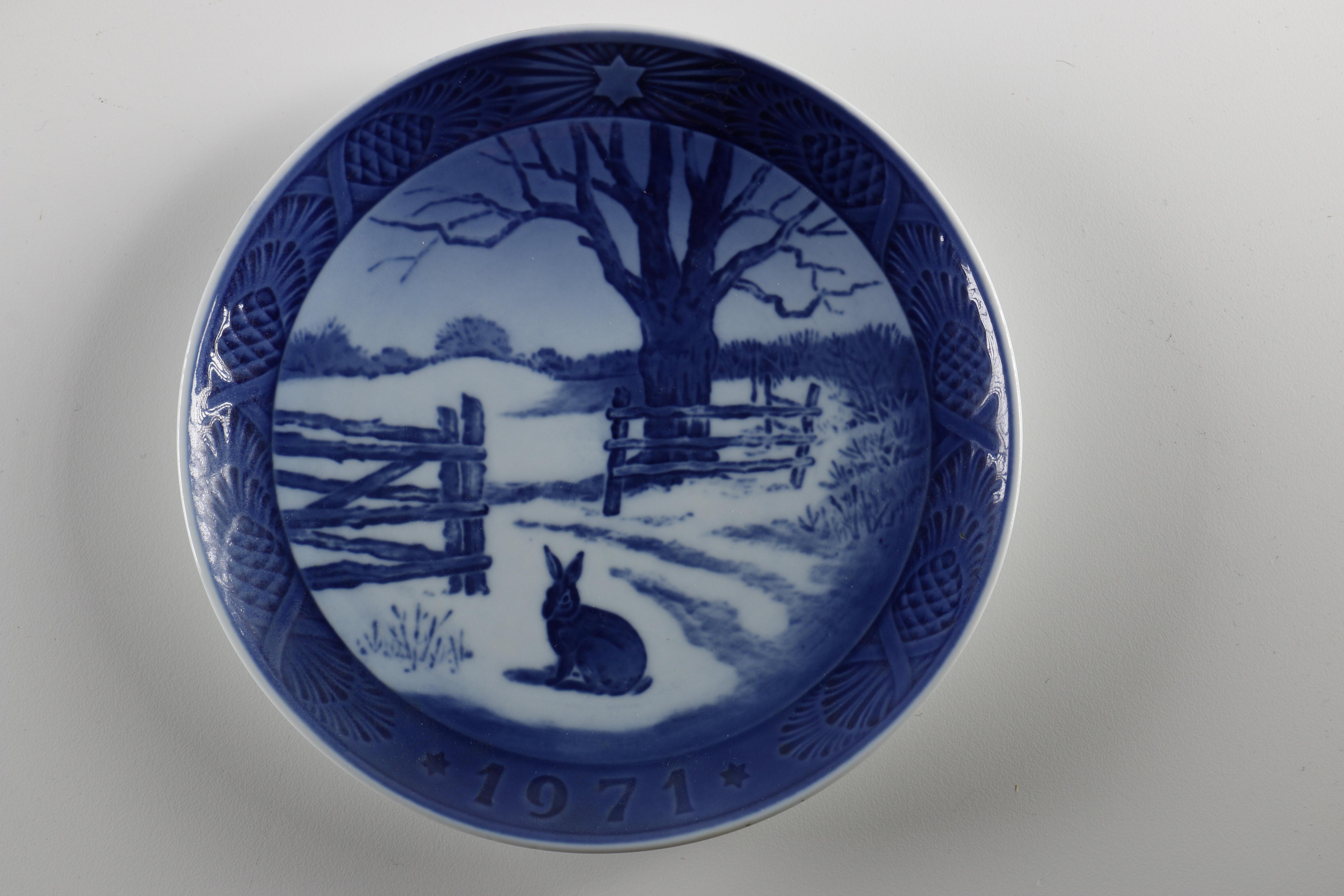 Decorative Blue Plates Featuring Royal Copenhagen