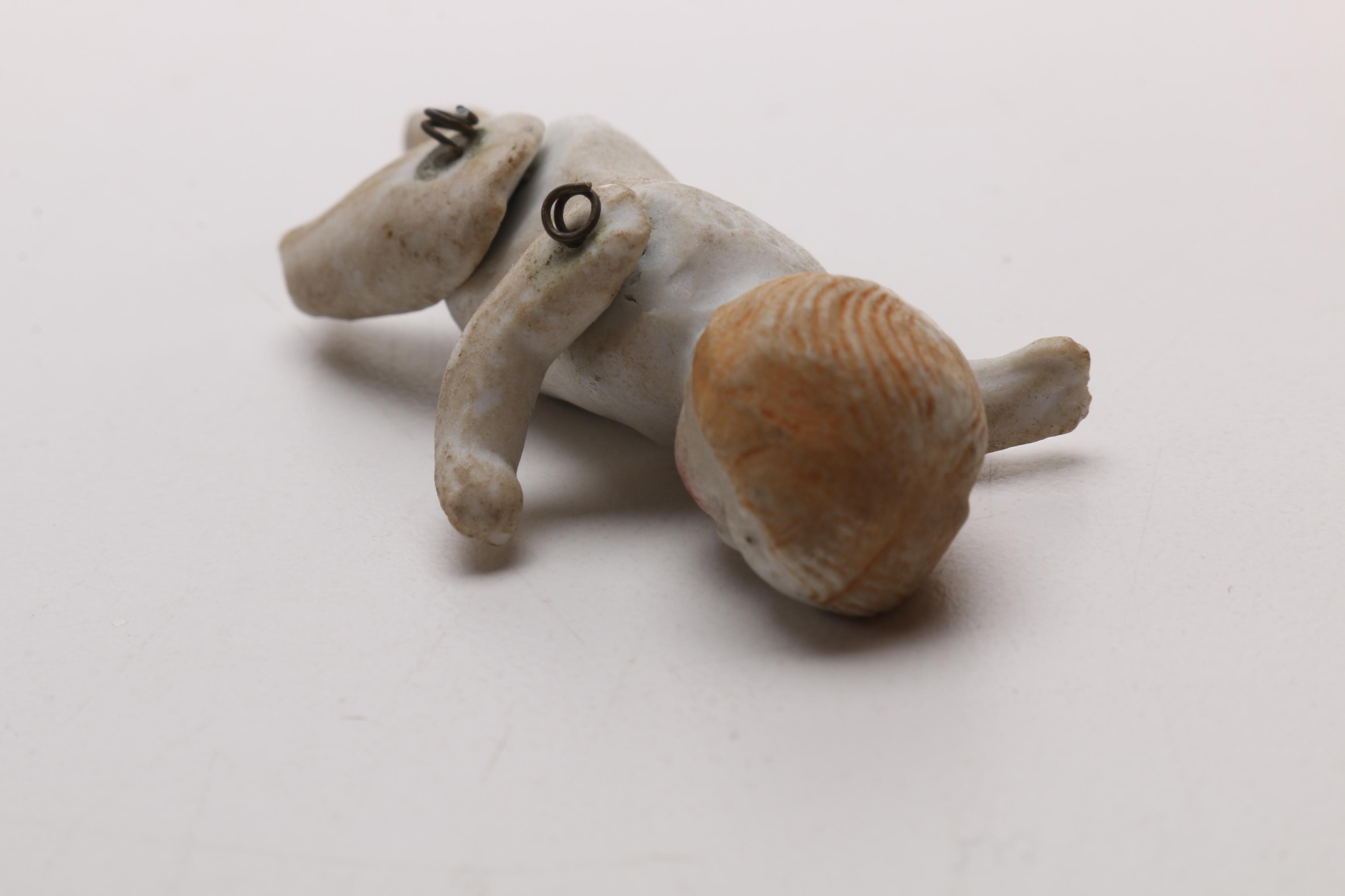 1930s Porcelain Figure and Miniature Jointed Doll