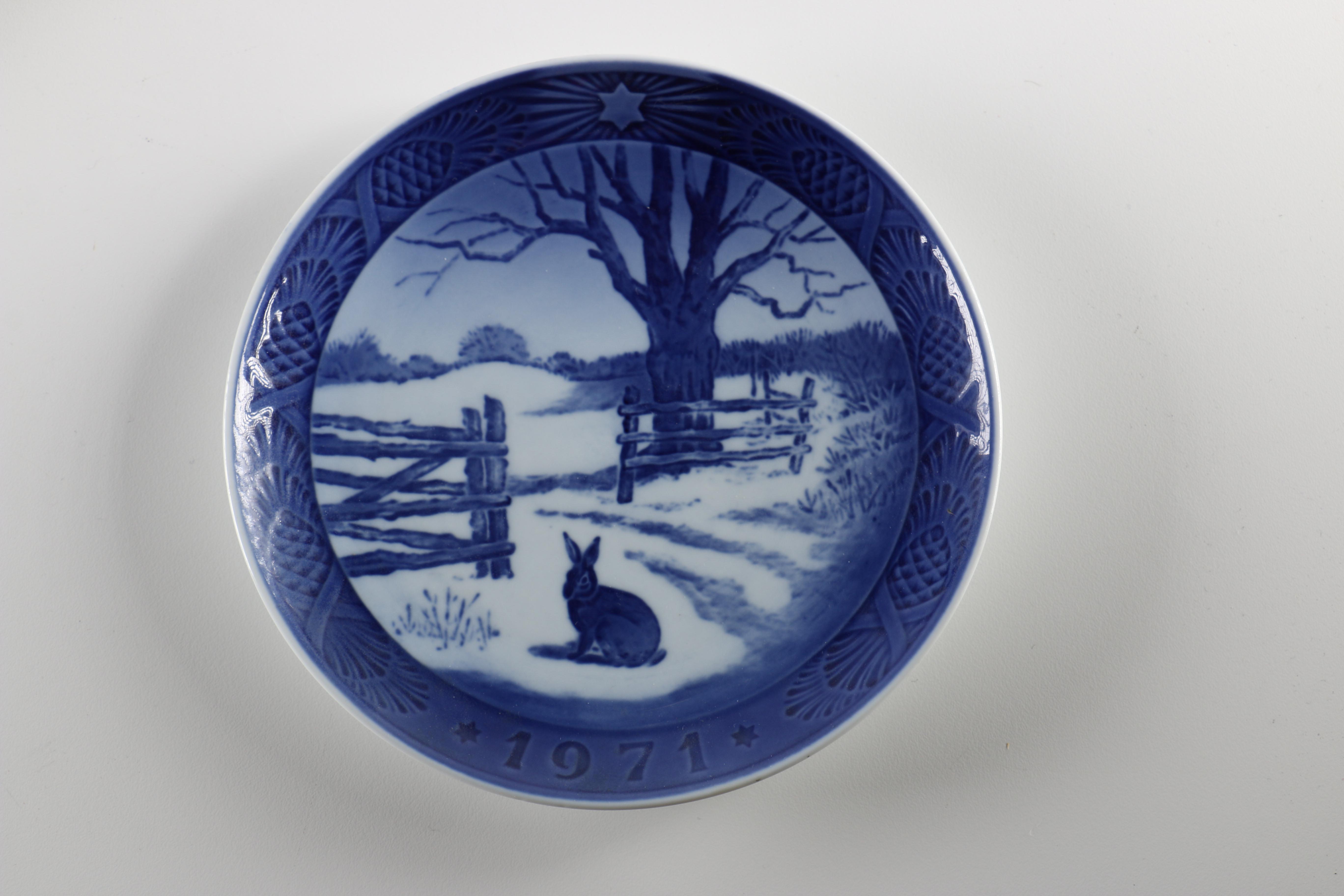 Decorative Blue Plates Featuring Royal Copenhagen